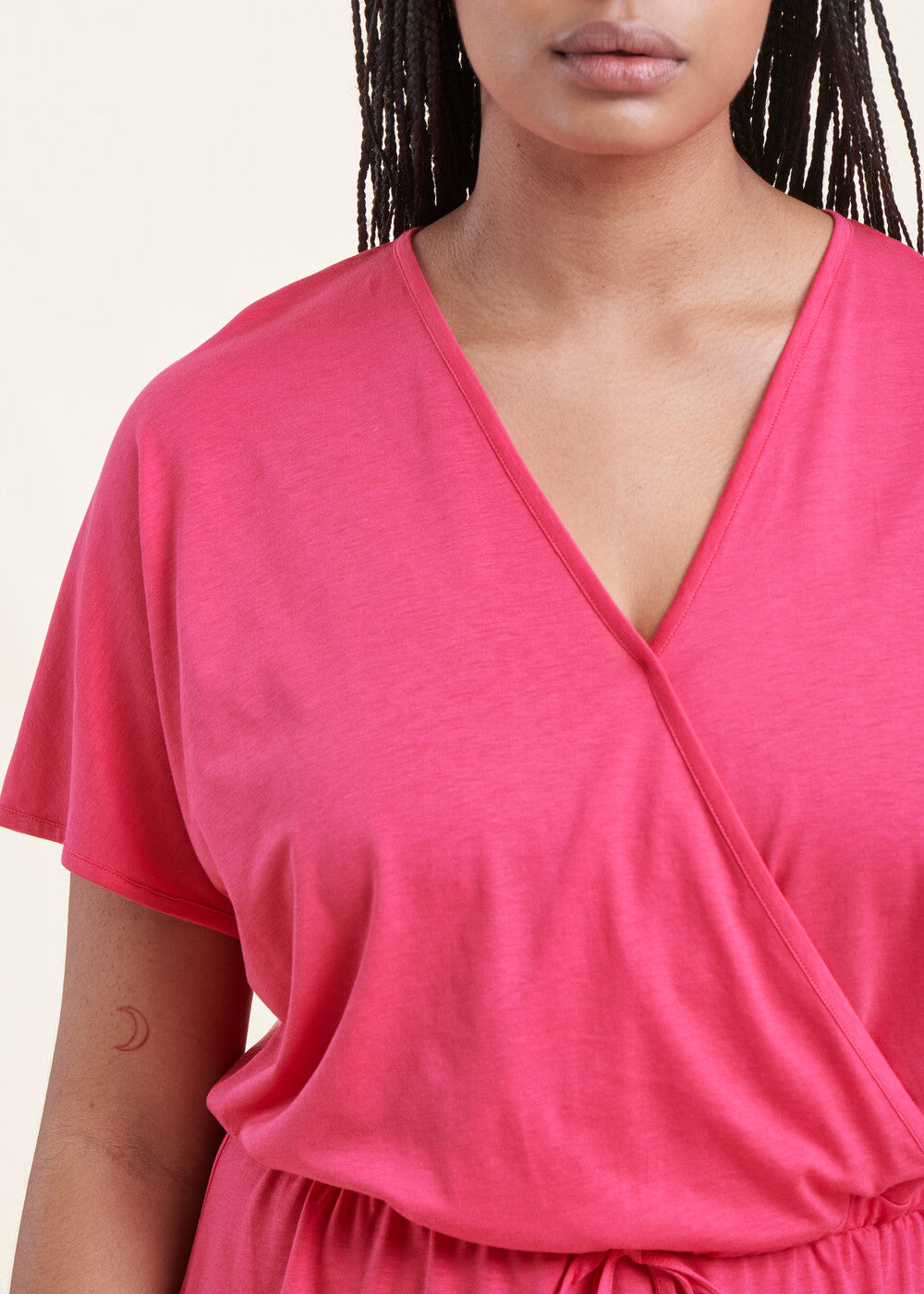 Abito di media lunghezza in jersey lyocell rosa fucsia