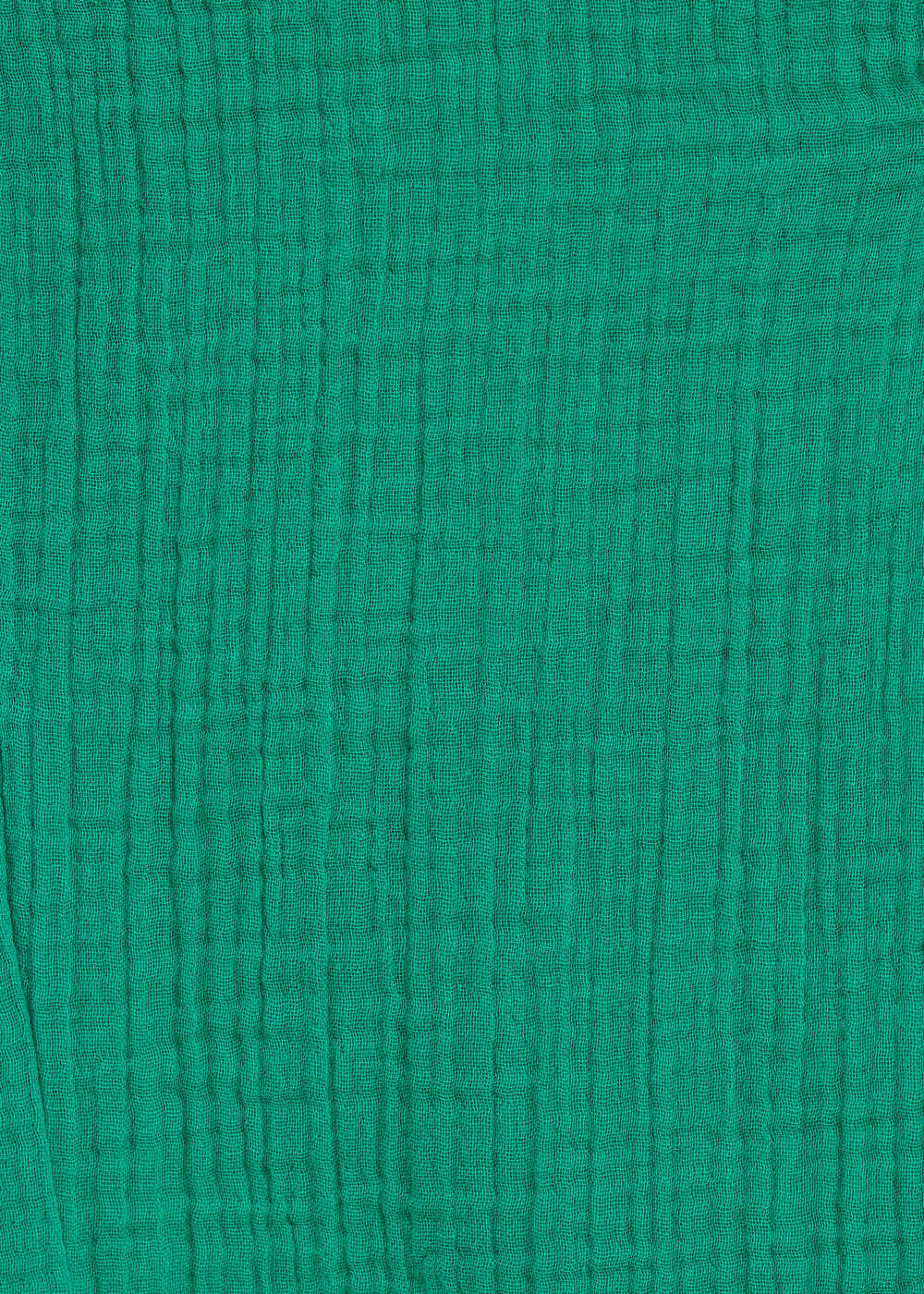 Kurzärmeliges Top in Chlorophyllgrün aus Gaze aus biologischer Baumwolle