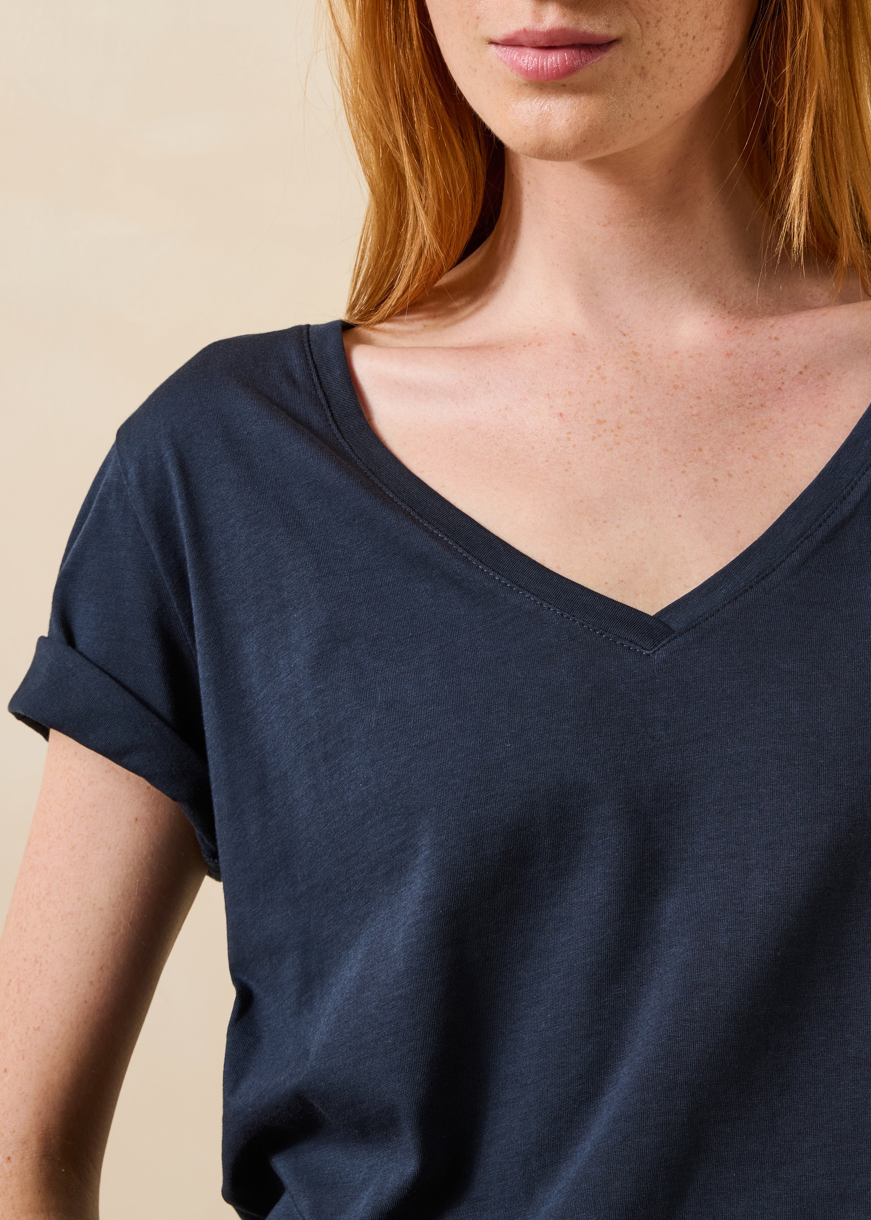 T-shirt oversize foncé marine manches courtes