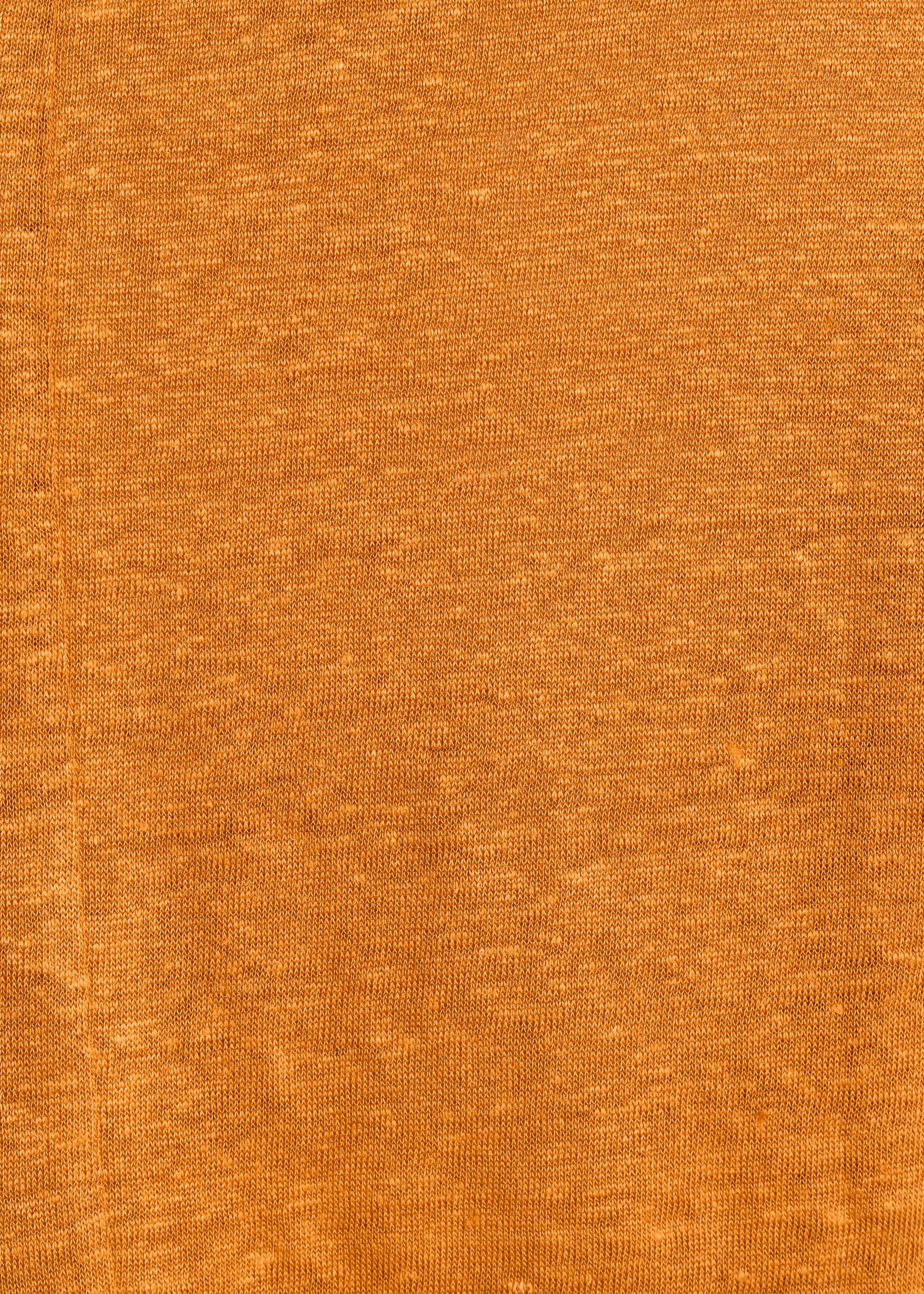 T-shirt dritta ocra in jersey di lino