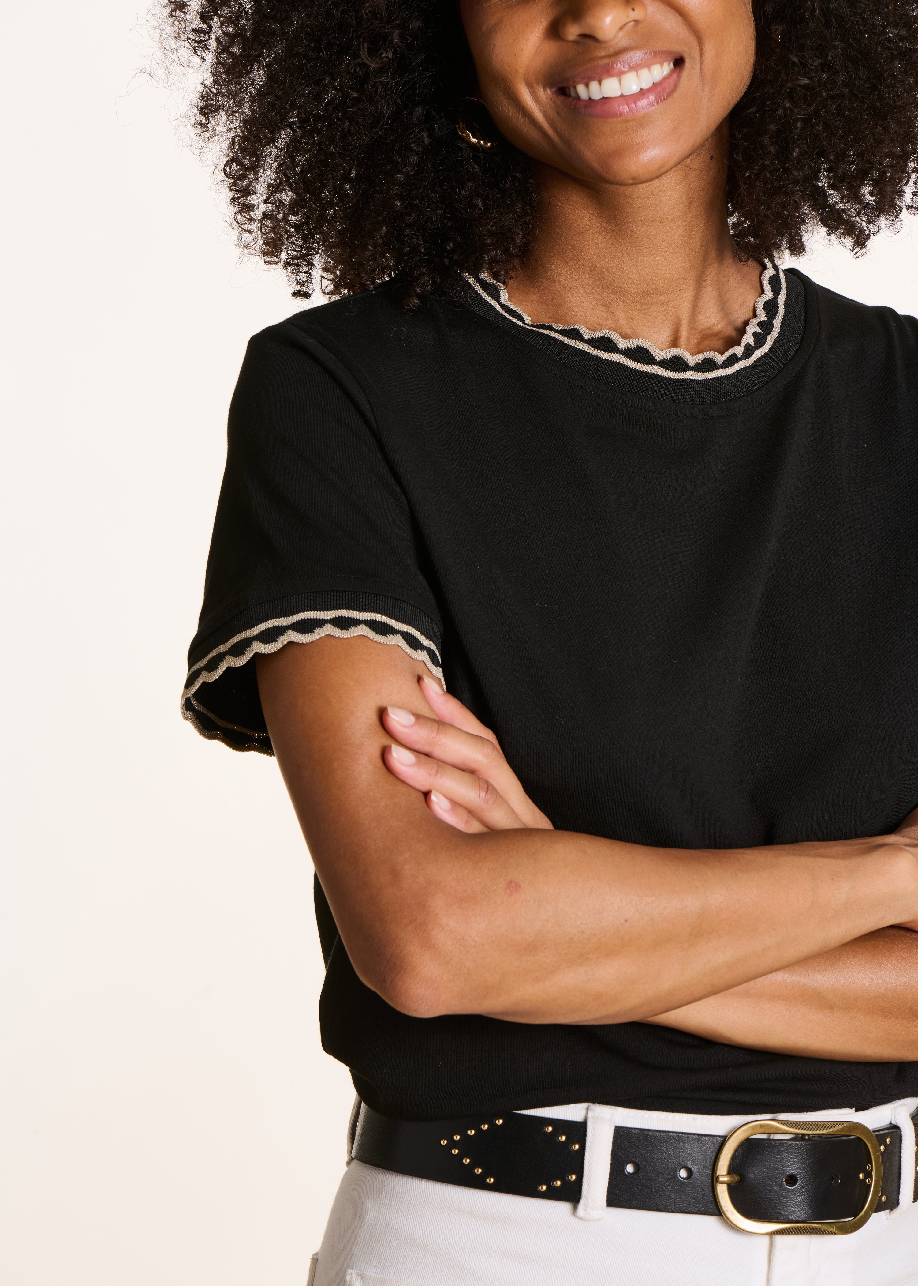 Black organic cotton short sleeve T-shirt