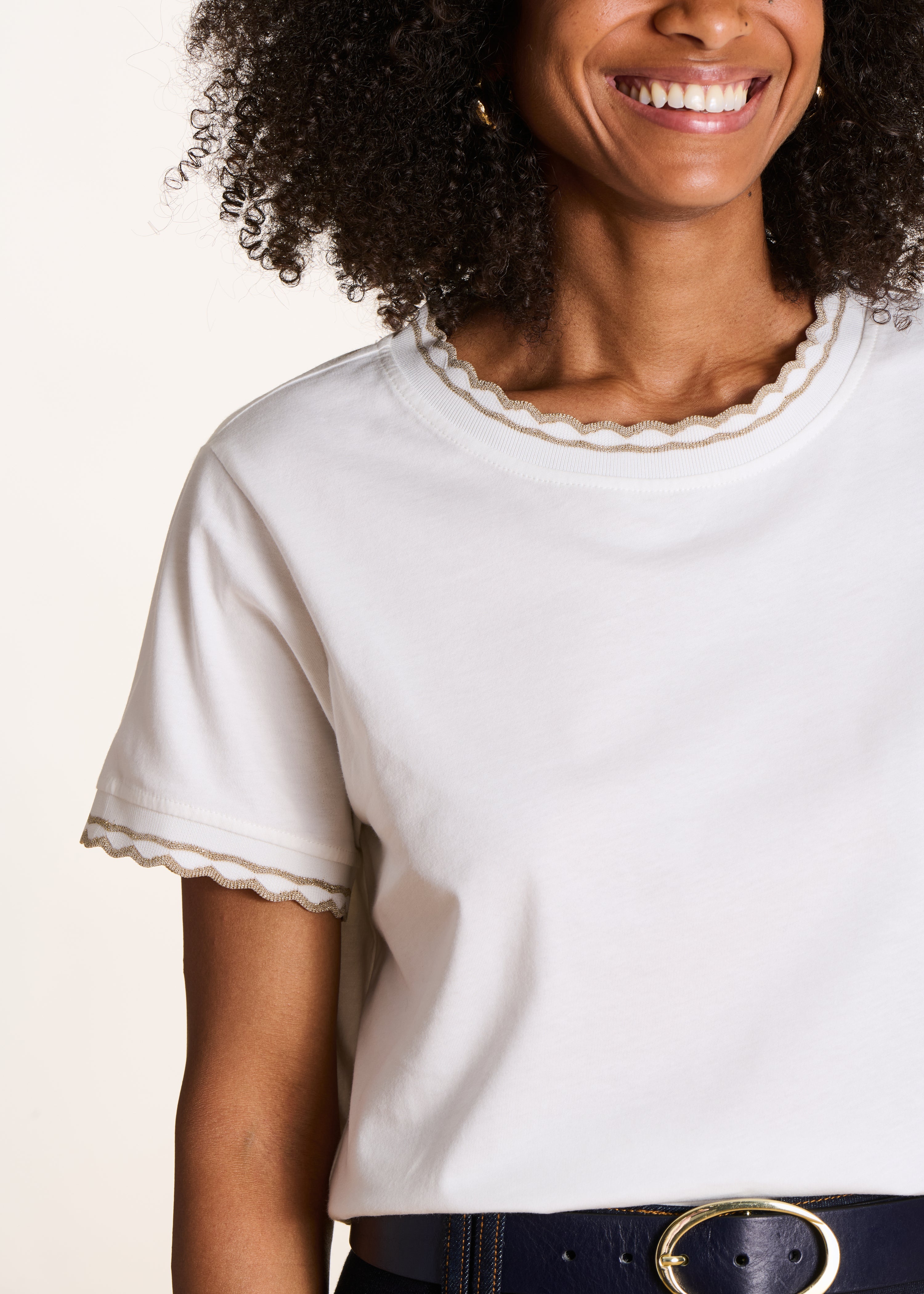 Camiseta écru de algodón orgánico manga corta