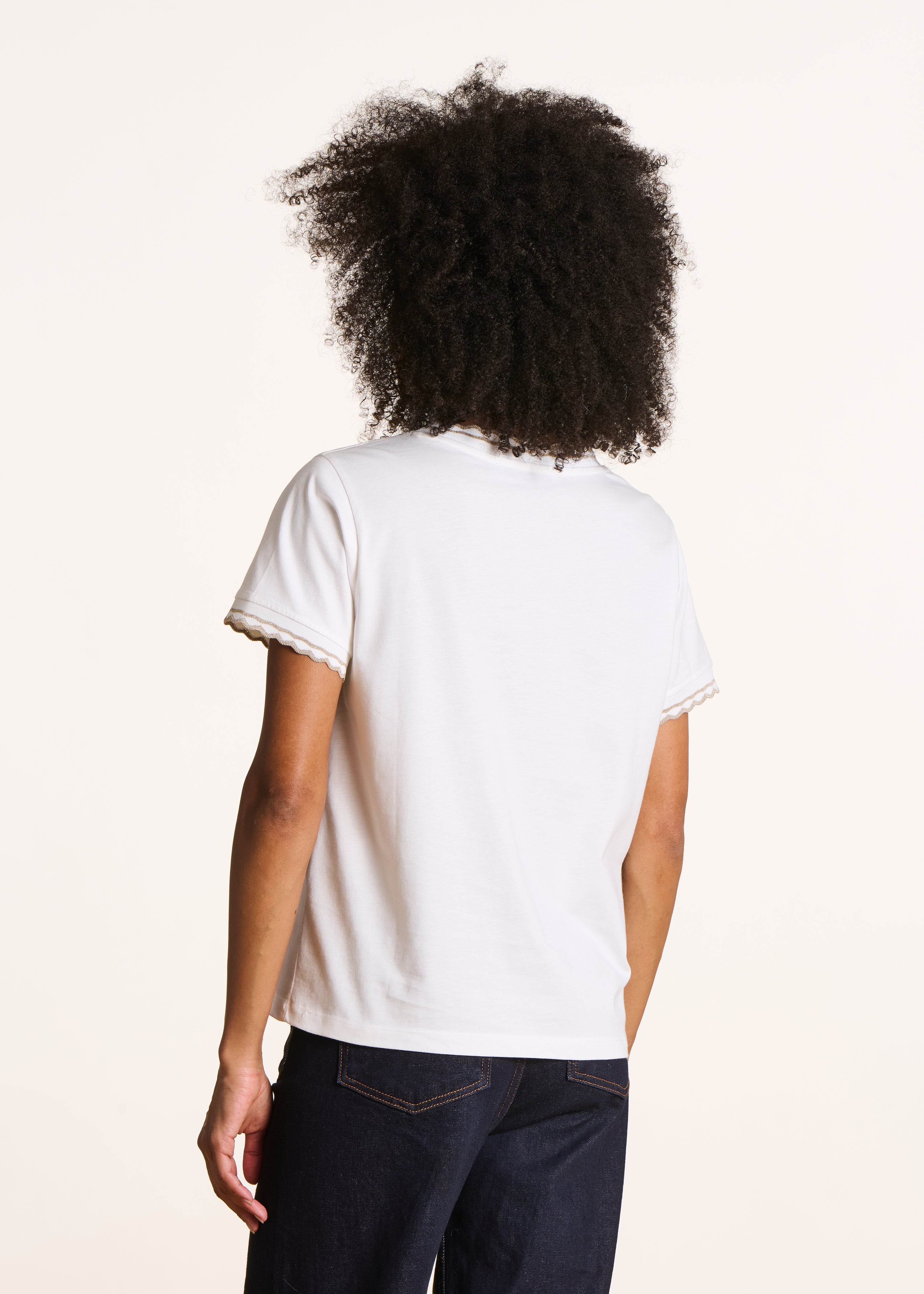 Camiseta écru de algodón orgánico manga corta