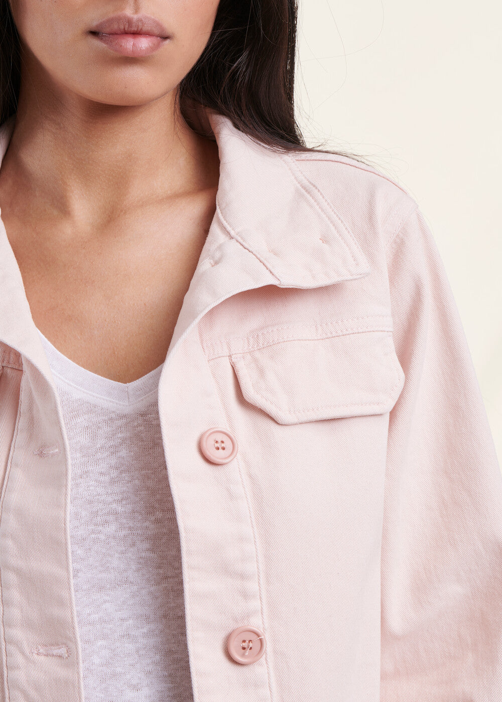 Rosa Kurzjacke aus biologischer Baumwolle
