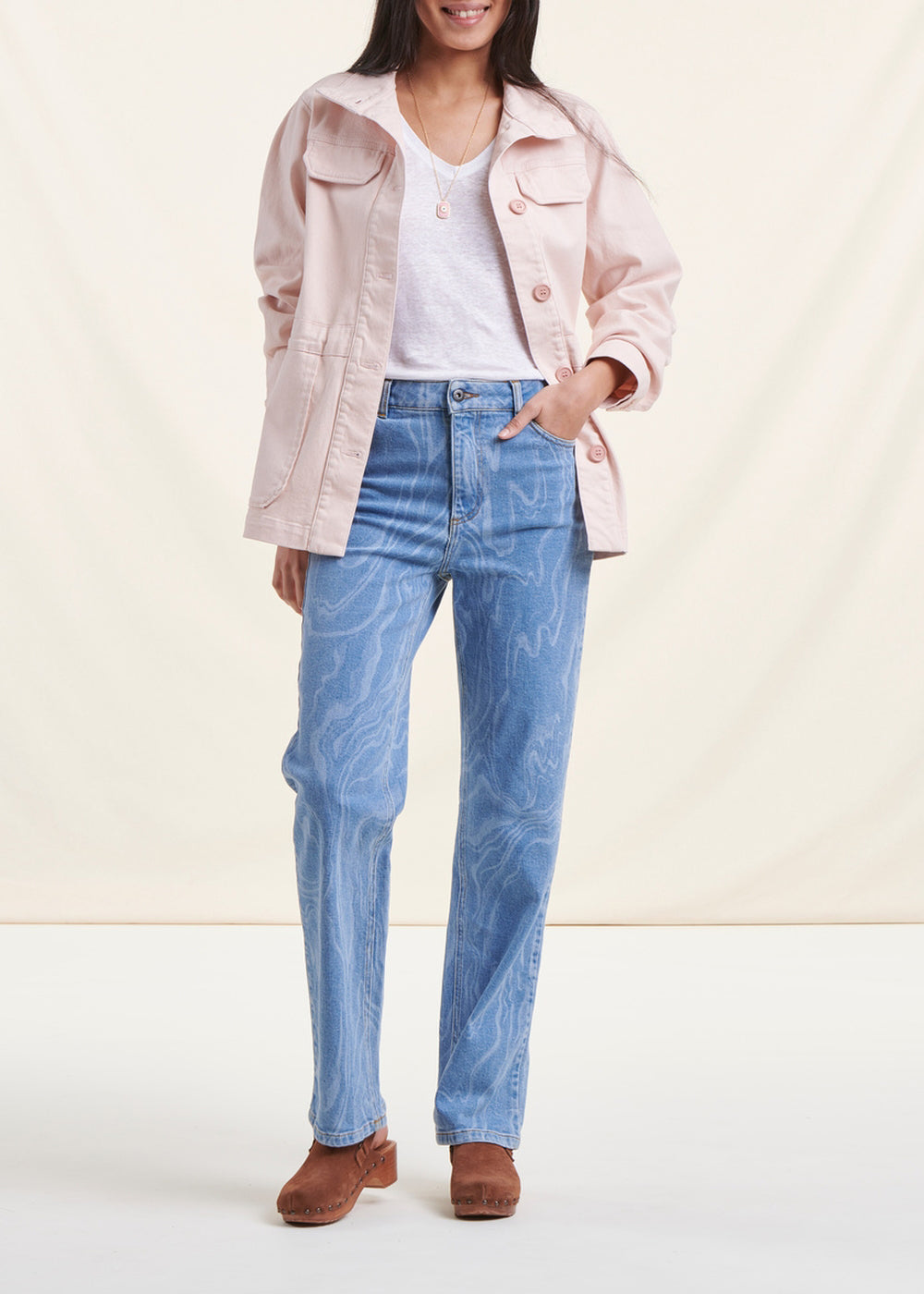 Rosa Kurzjacke aus biologischer Baumwolle