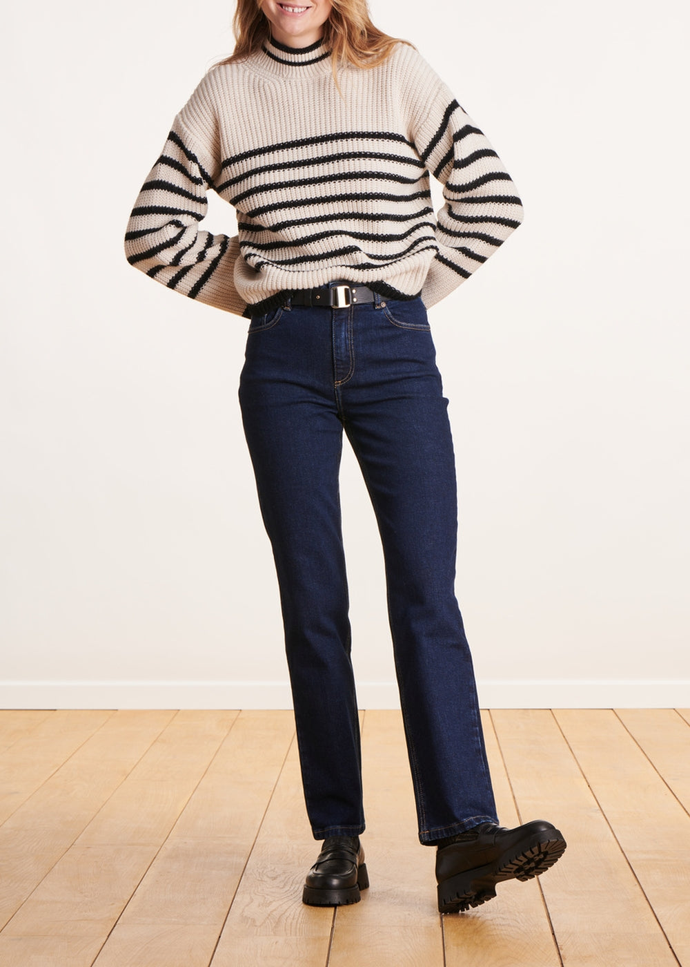 Jean droit brut en coton biologique
