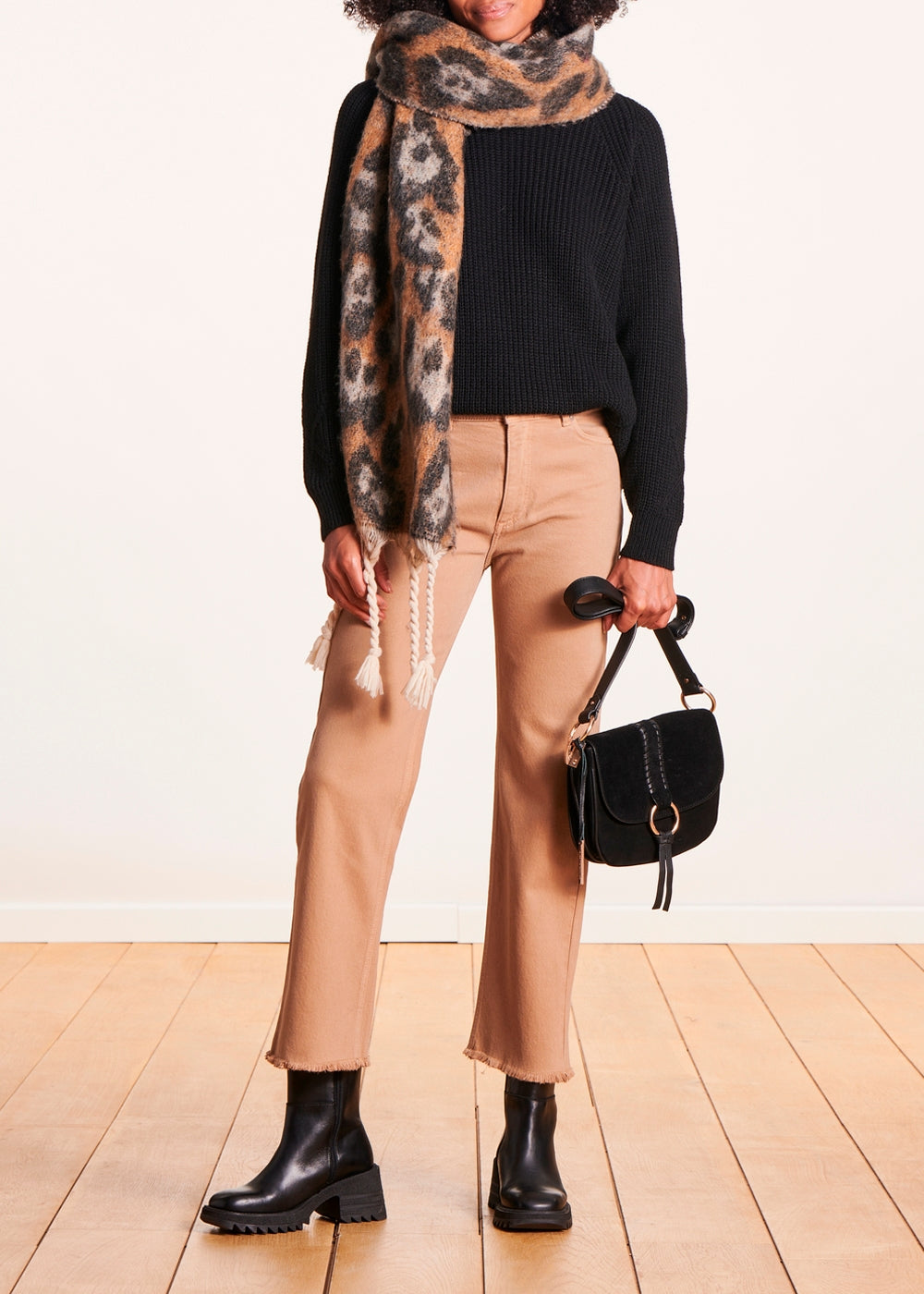 Jean droit camel en coton biologique