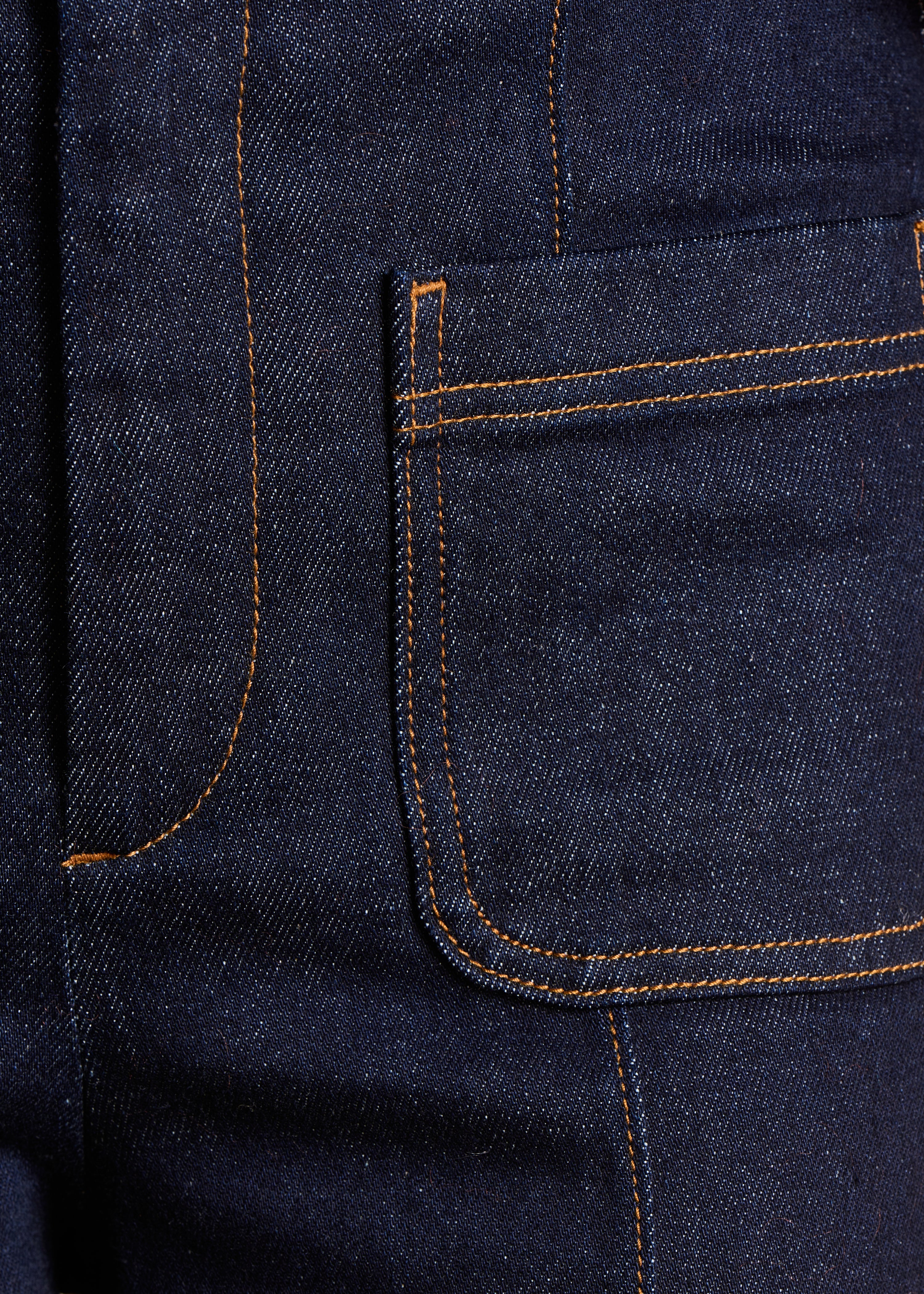 Jean large brut taille haute en coton biologique