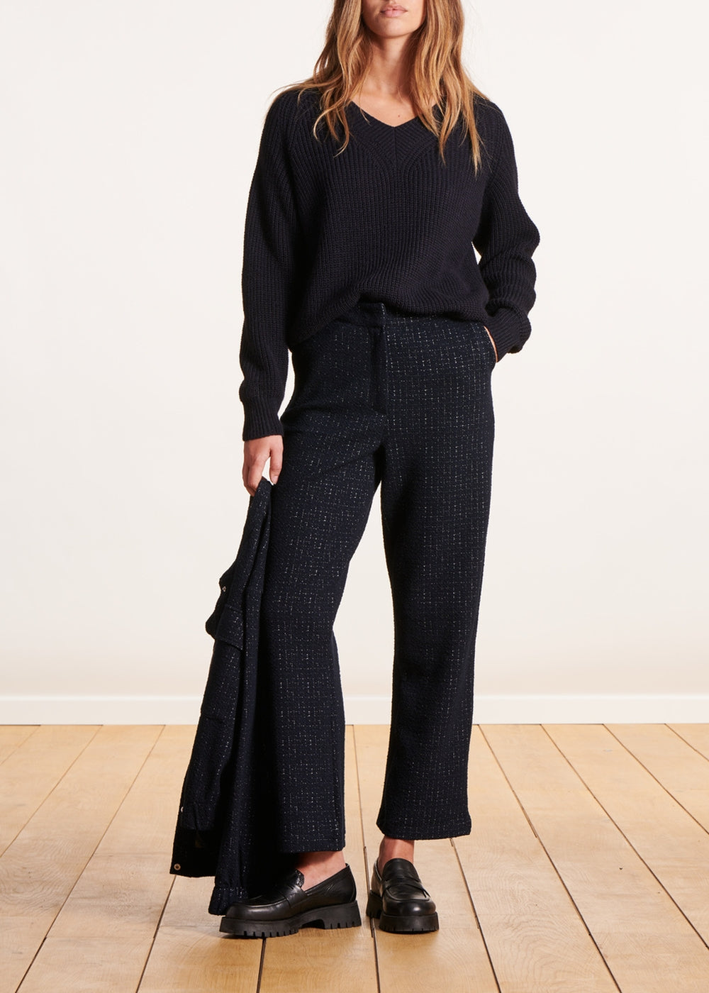 Pantalon bleu foncé en coton biologique