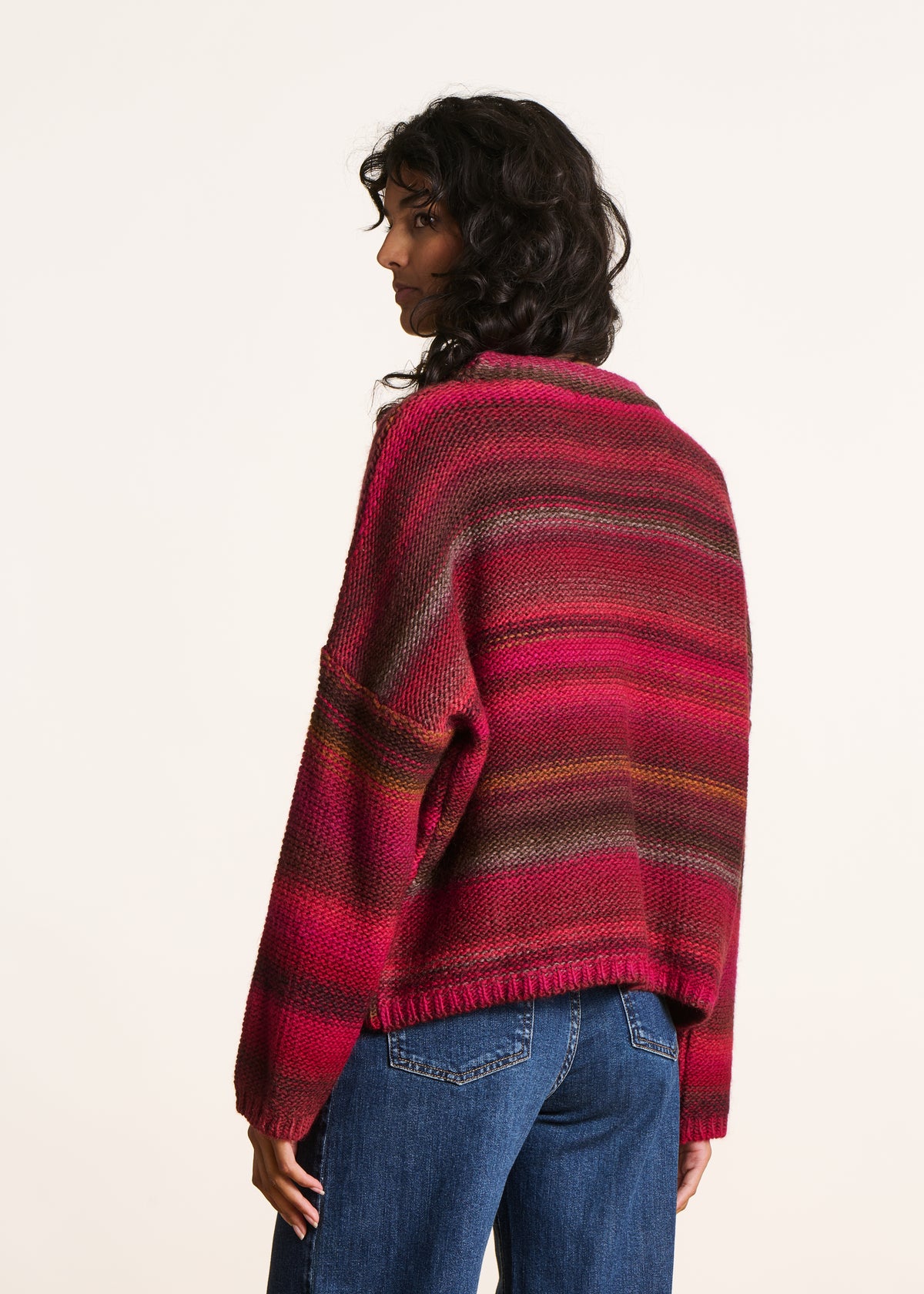 Jersey oversize de rayas rojas en lana