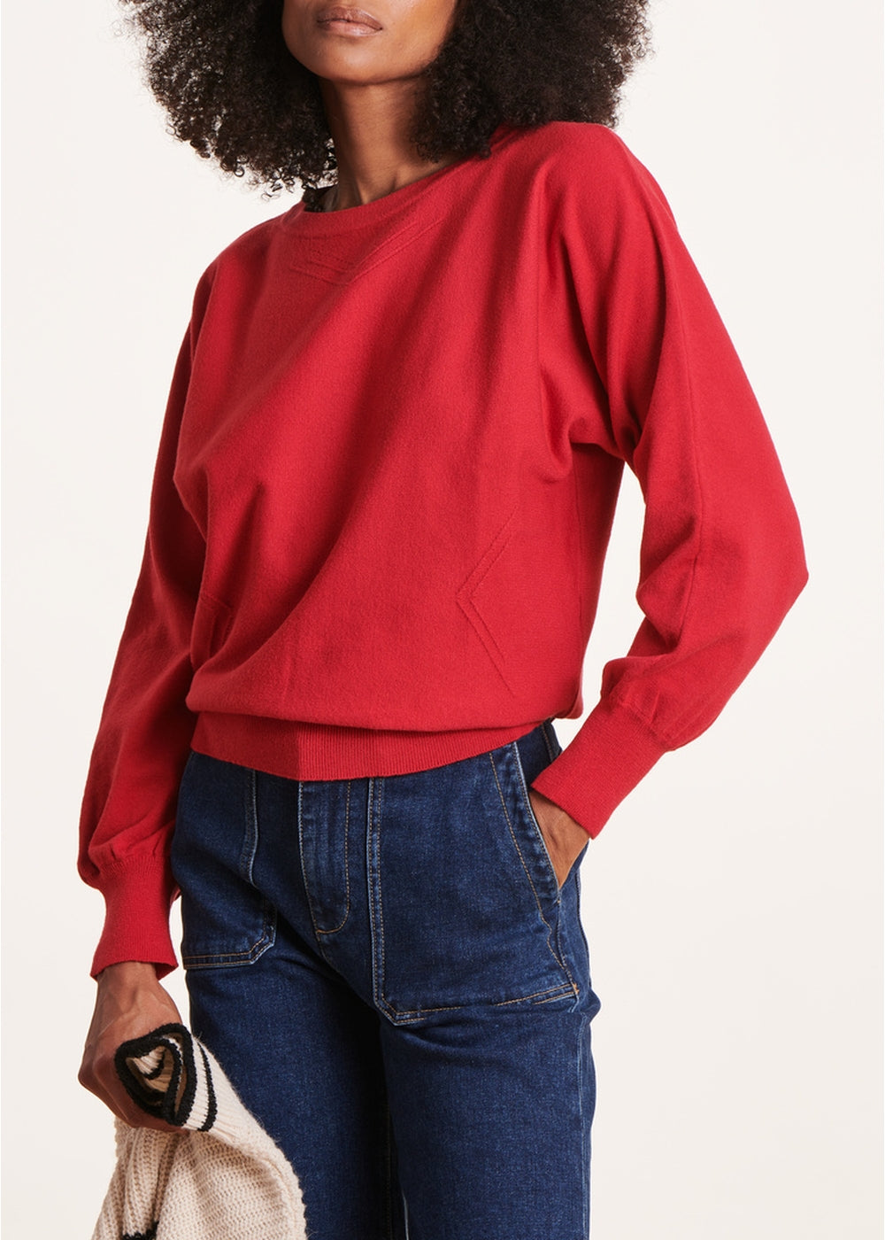 Pull rouge maille fine