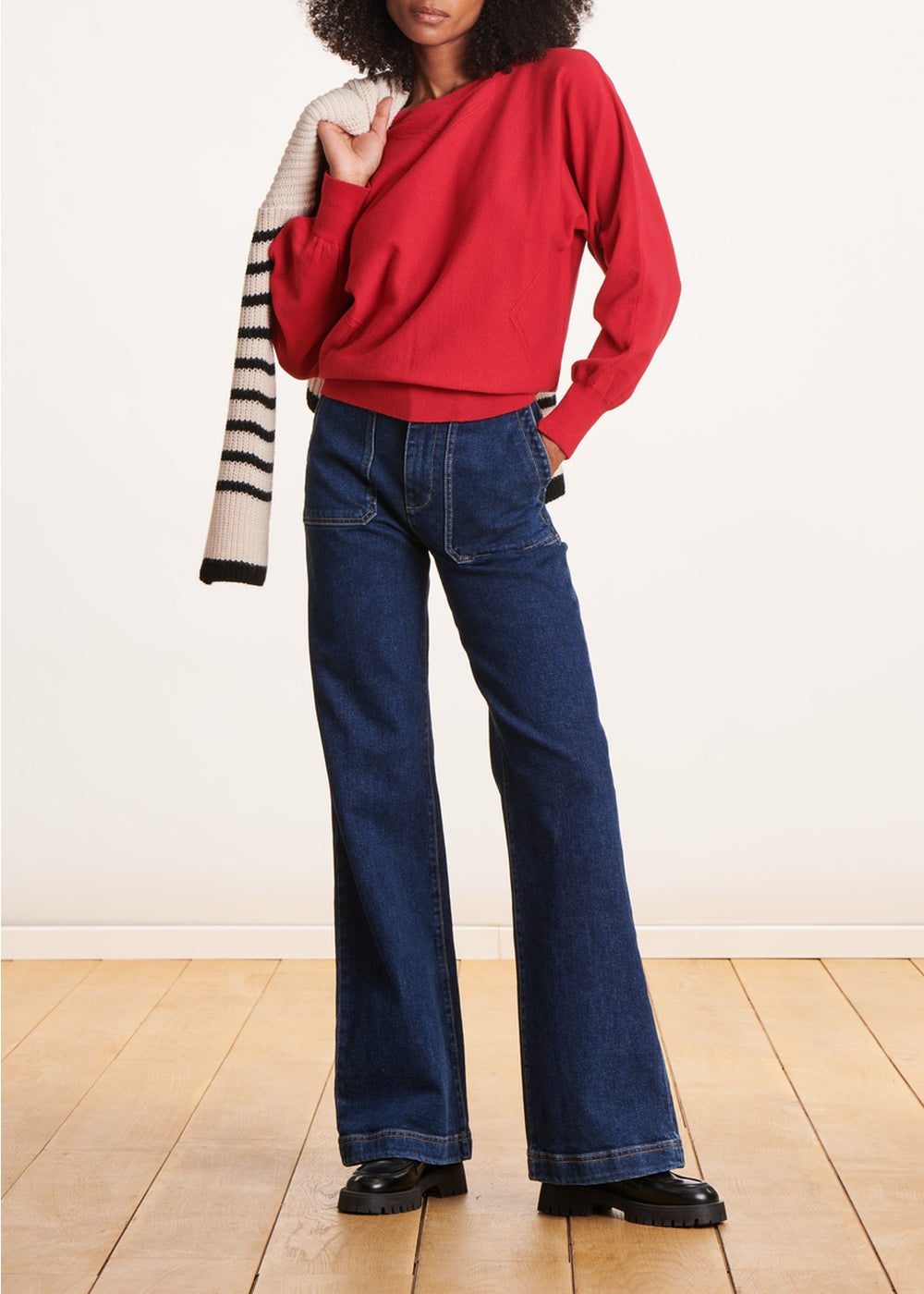 Pull rouge maille fine