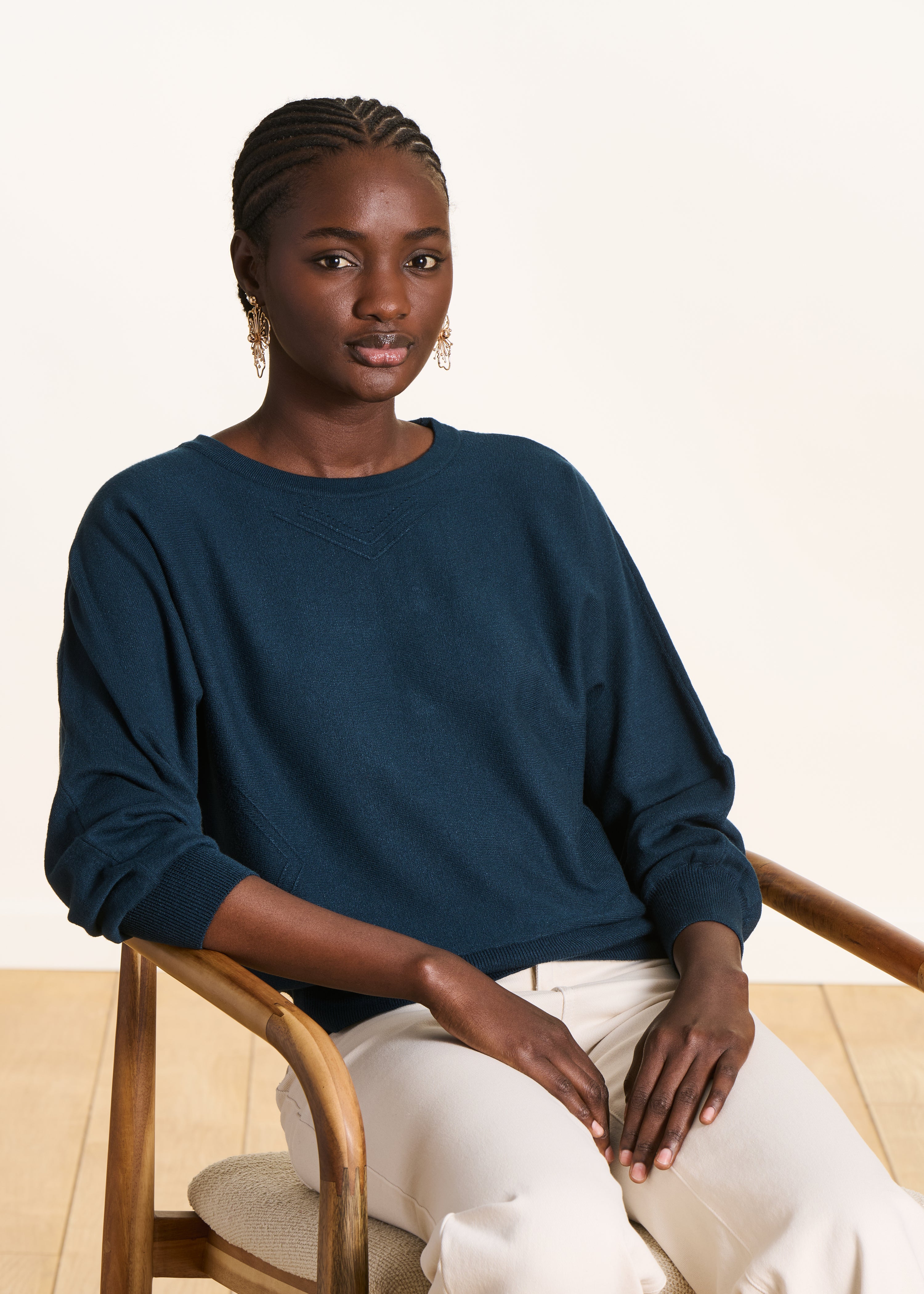 Pull Marin Femme Bleu Coton Bio Pome - La Gentle Factory Pull Marin Femme Bleu Coton Bio Pome - La Gentle Factory