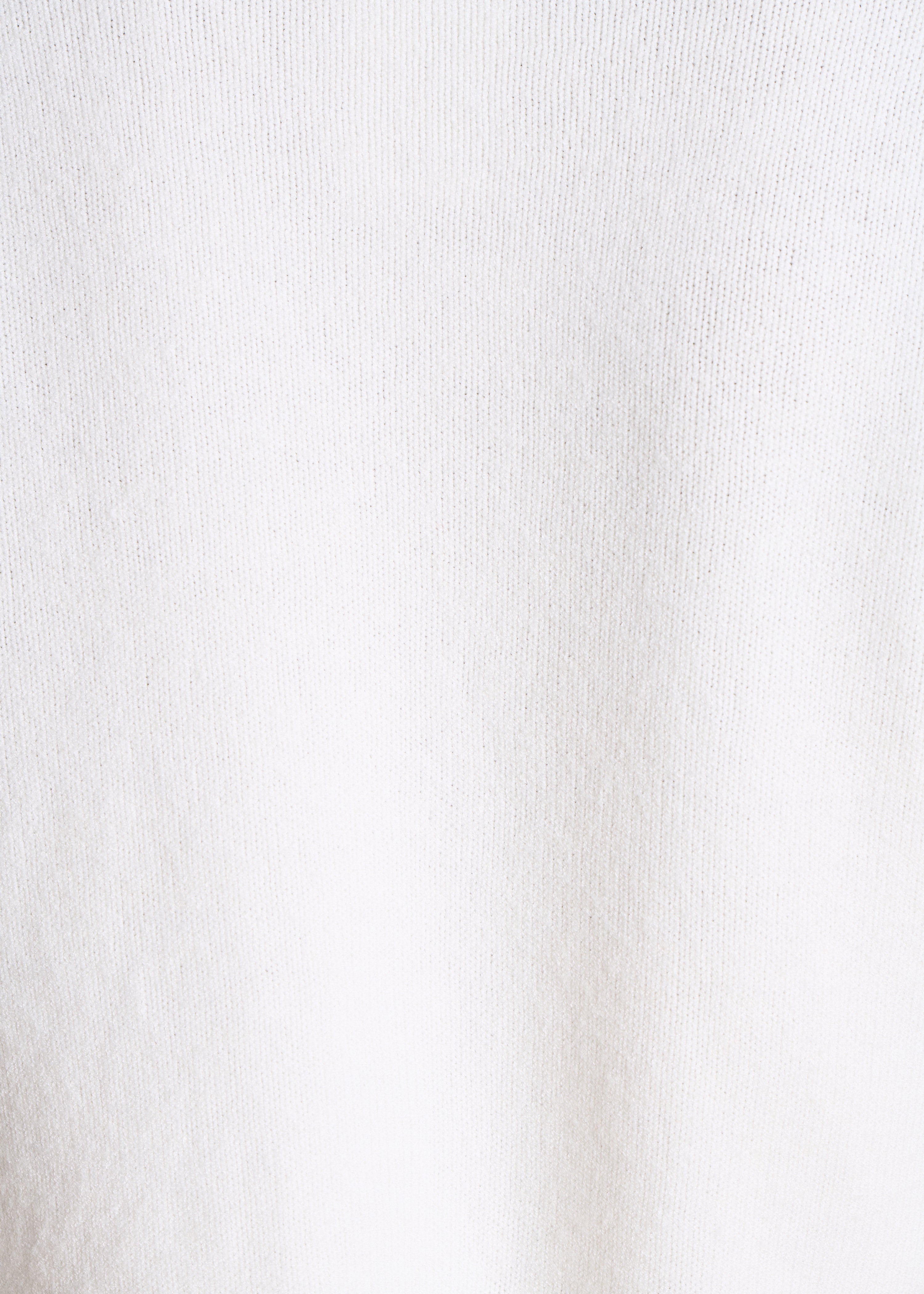 Pull écru droit à encolure V