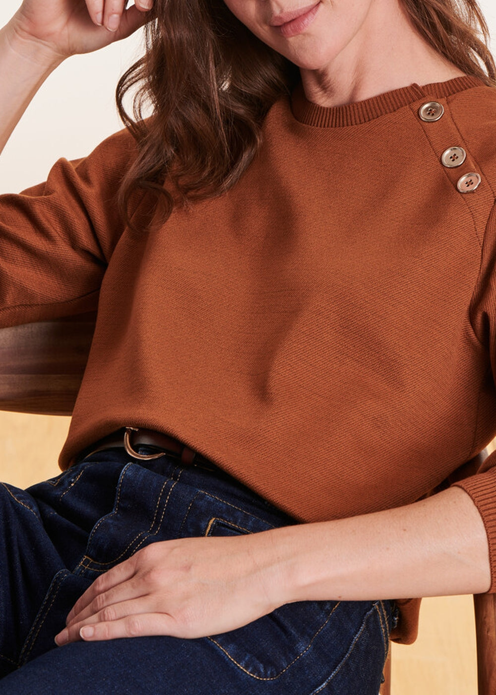 Sweatshirt manches longues terracotta