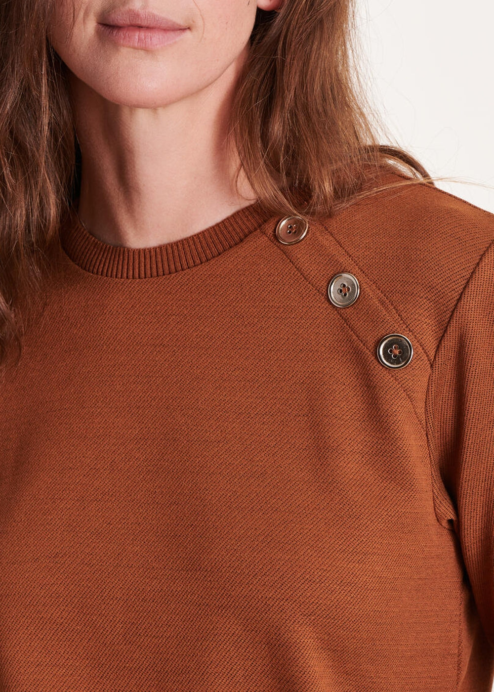 Sweatshirt manches longues terracotta