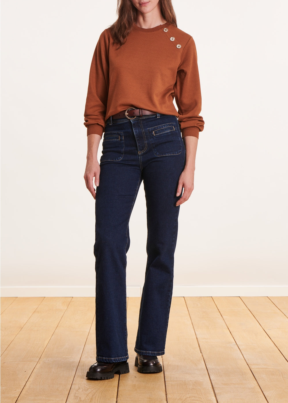 Sweatshirt manches longues terracotta