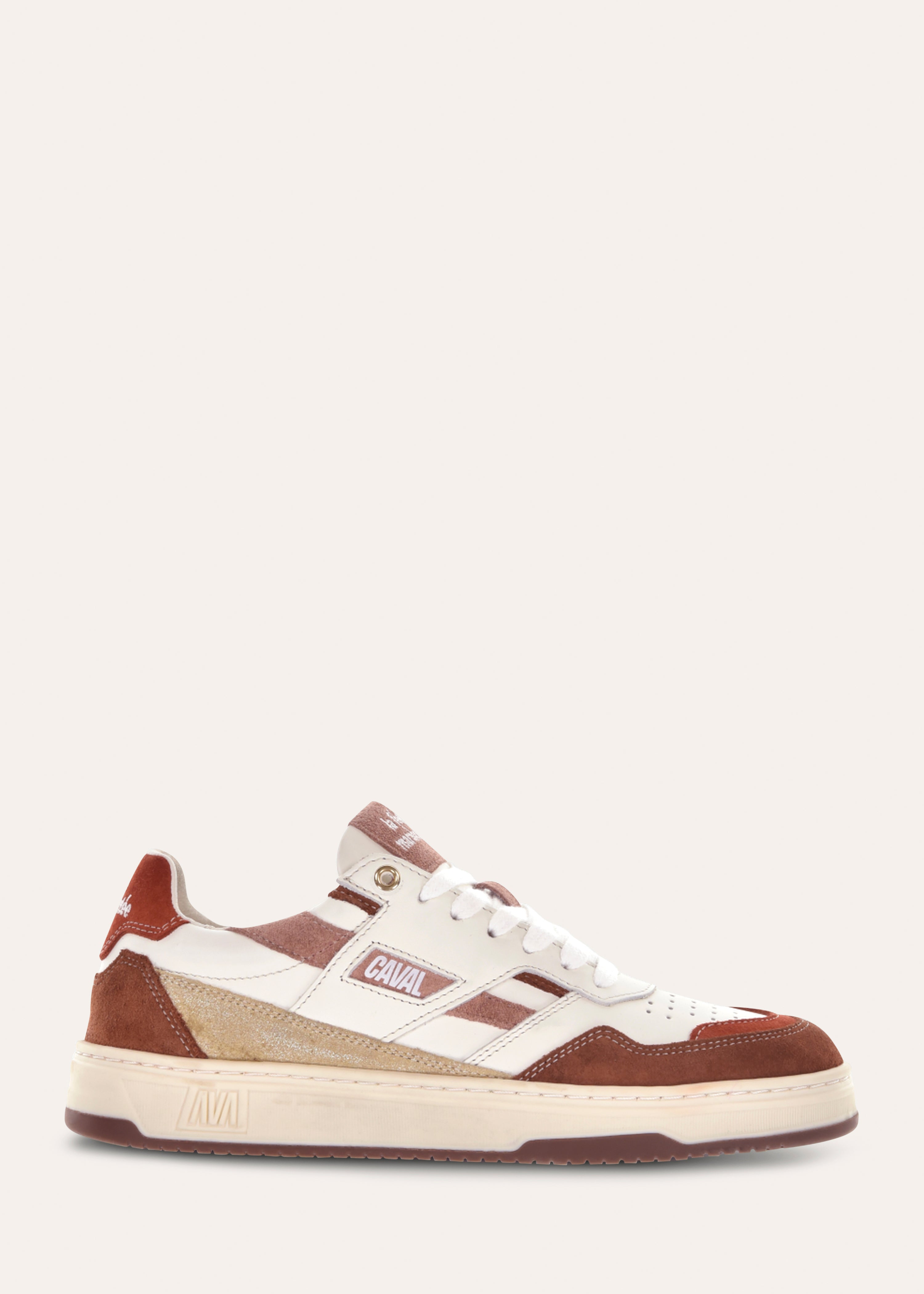 Red asymmetric trainers