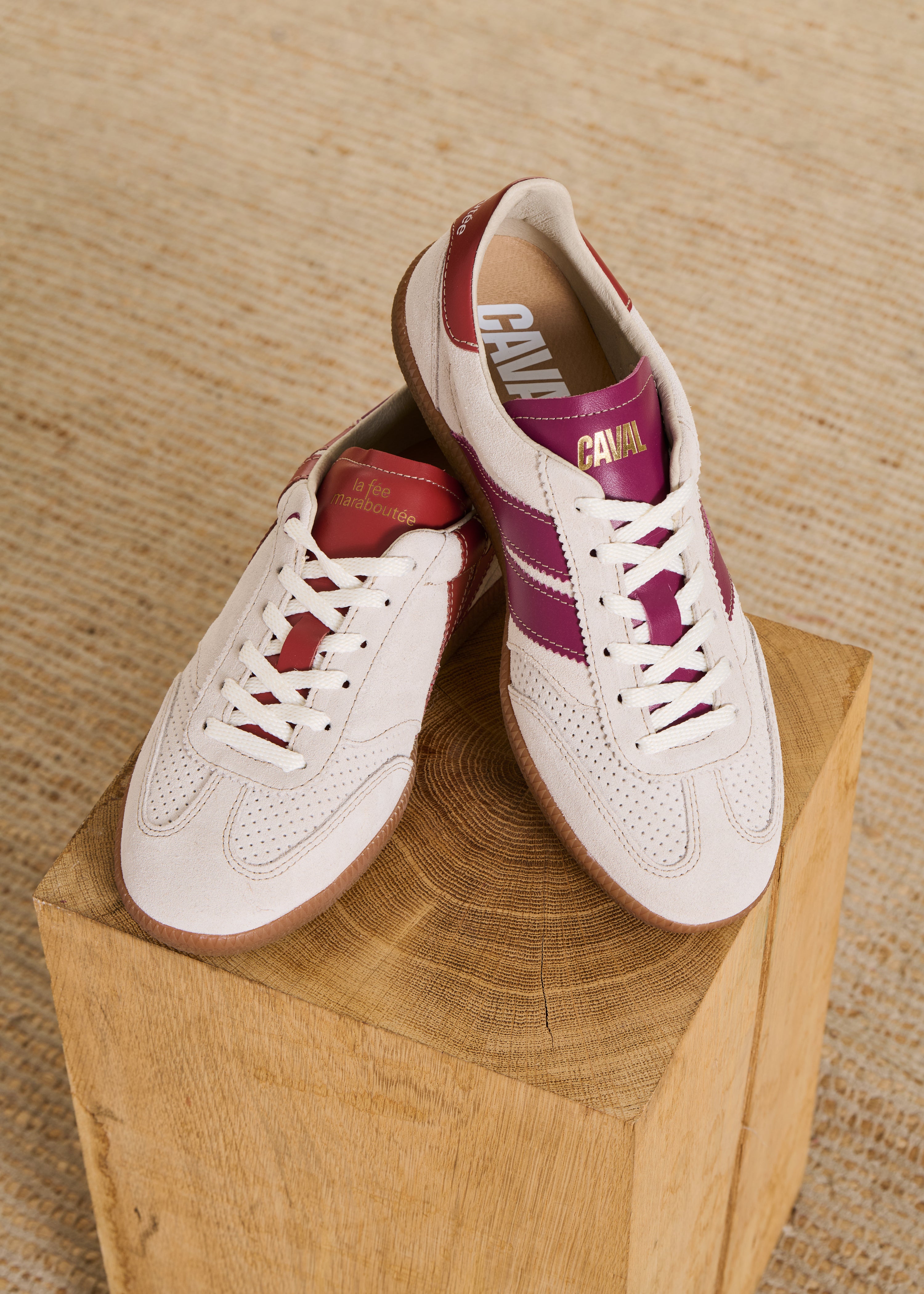 Purple asymmetrical sneakers
