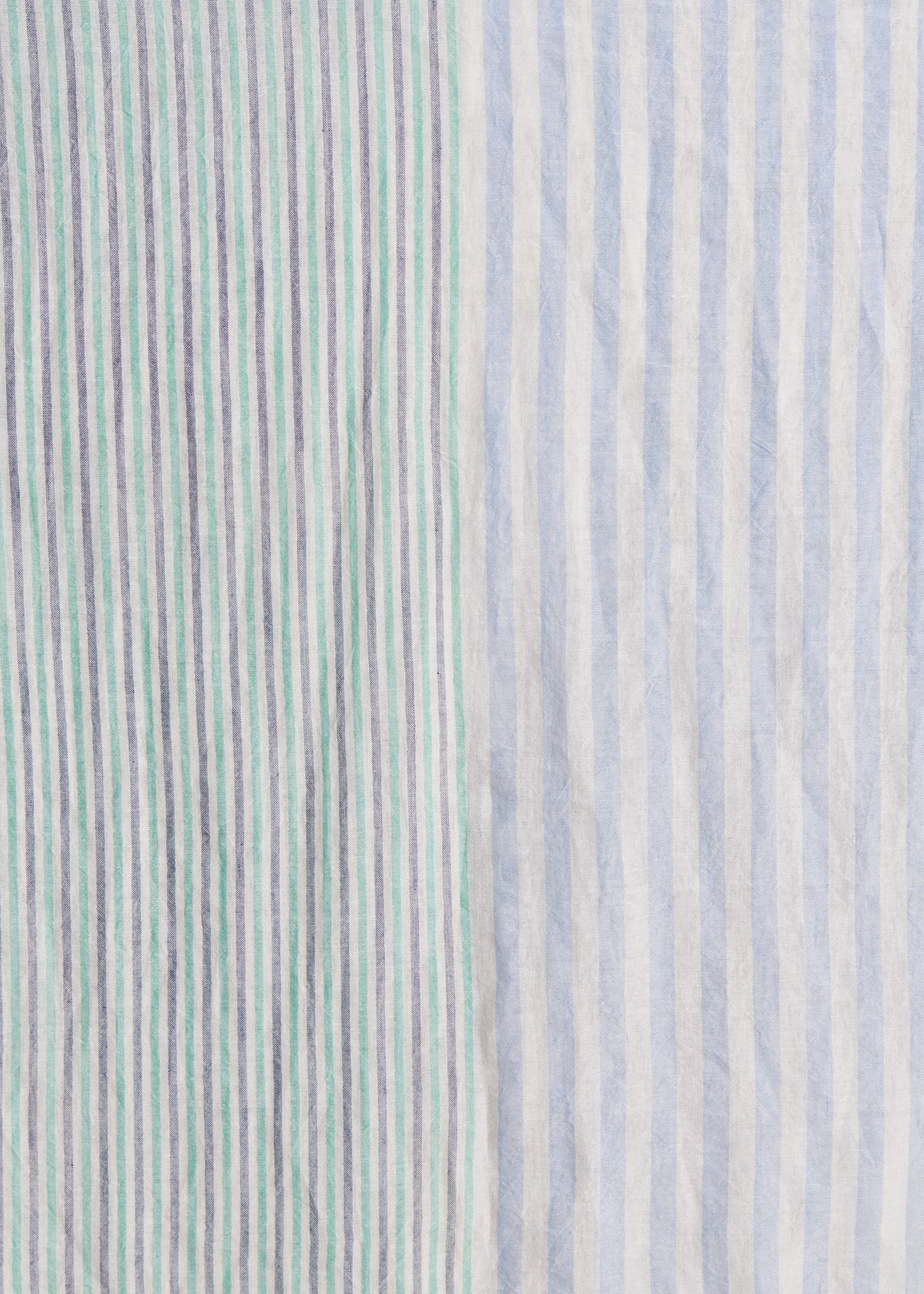 Fine stripes scarf in green cotton