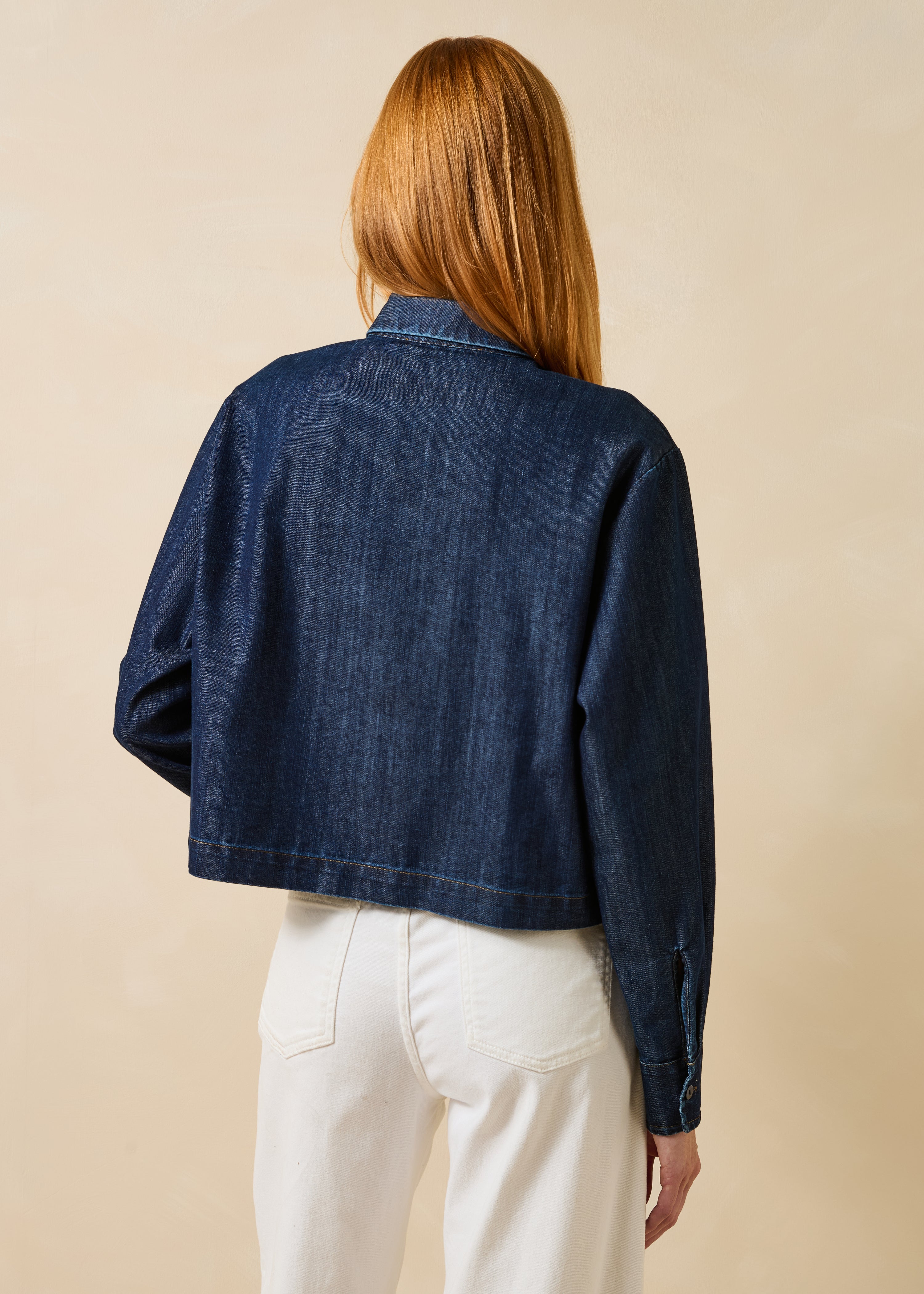 Camicia corta in denim grezzo