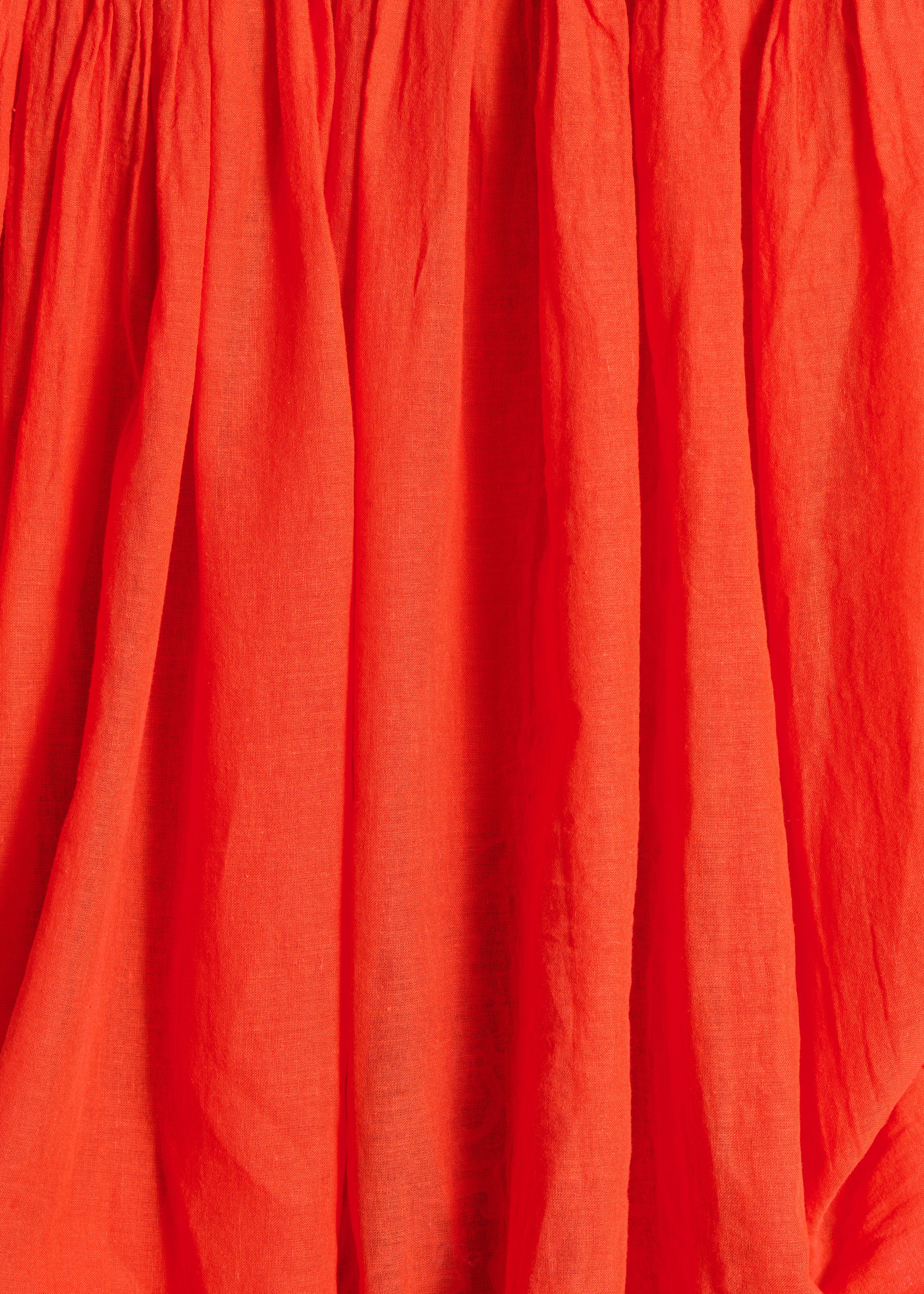 Orange fluid cotton voile shirt