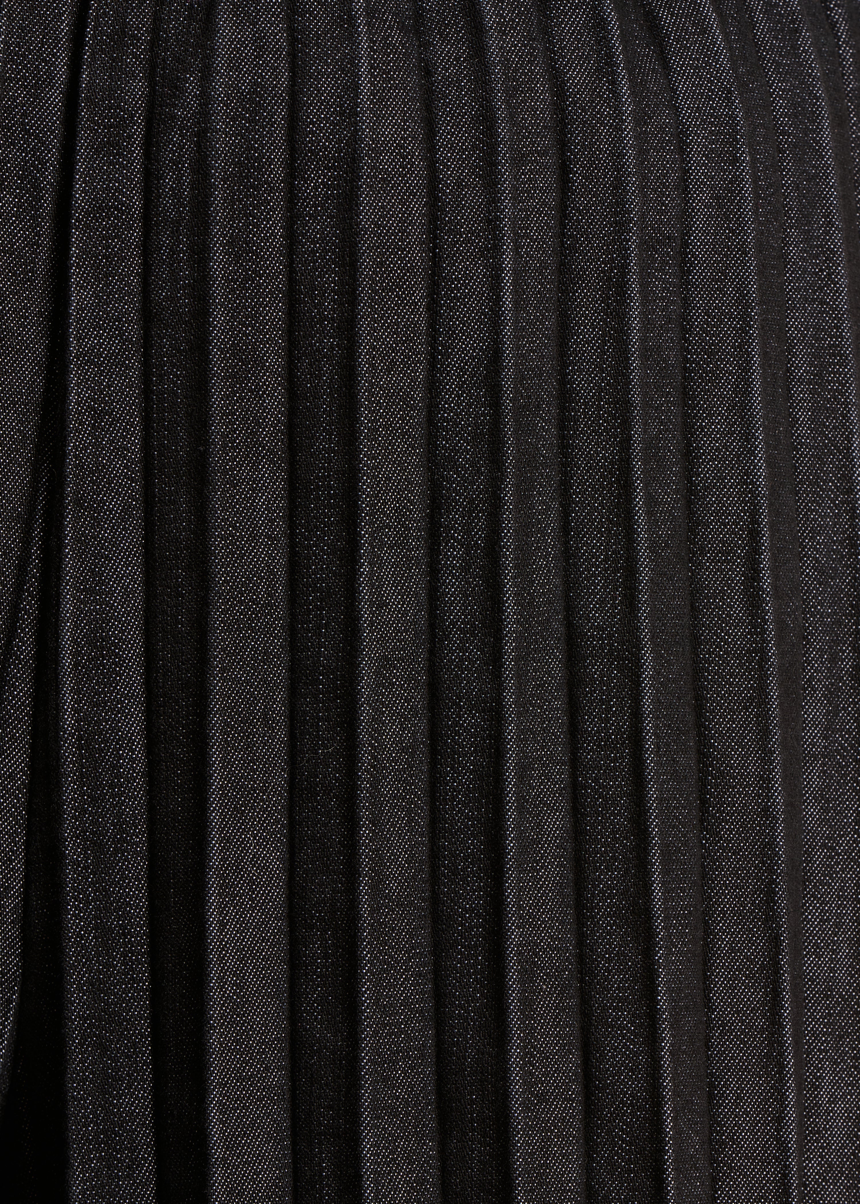 Pantalon jupe culotte en jean noir taille élastiquée