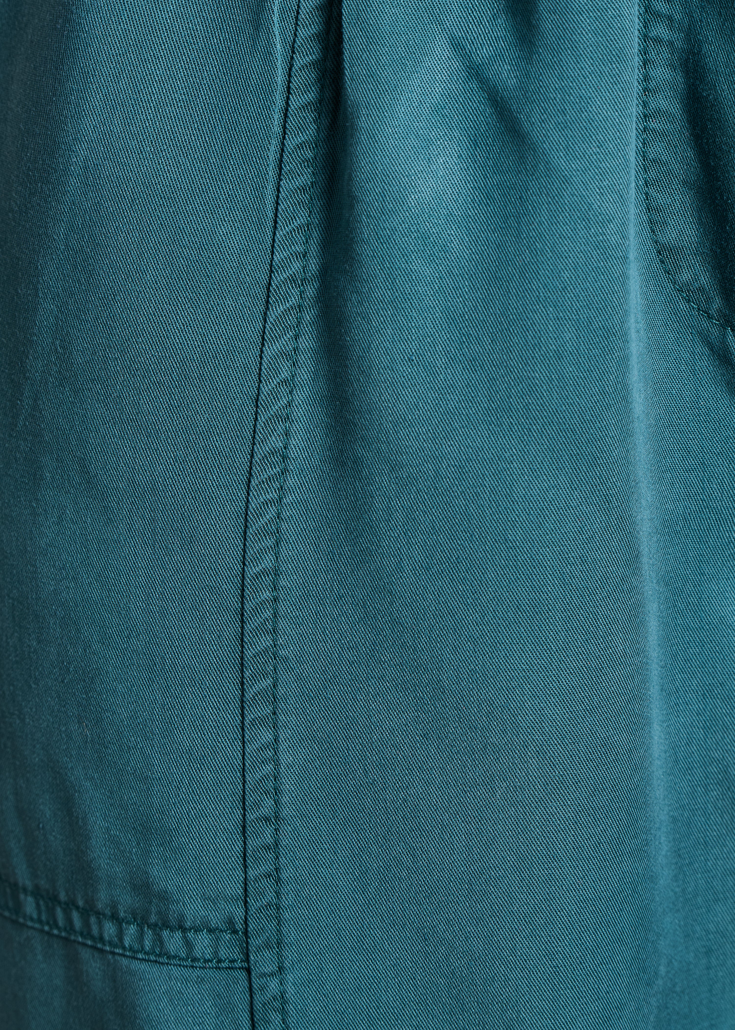 Pantalon fluide bleu pétrole en lyocell taille élastiquée