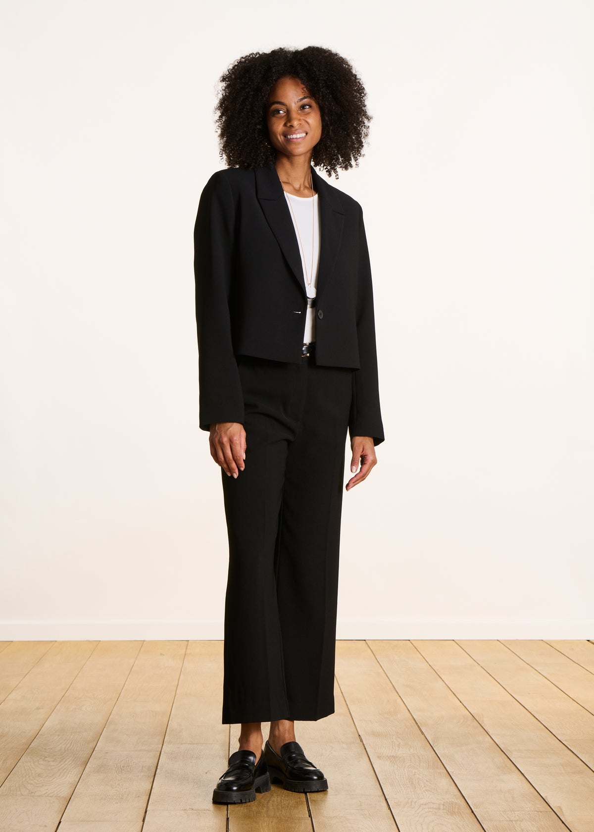 Pantalon droit noir 7/8ème