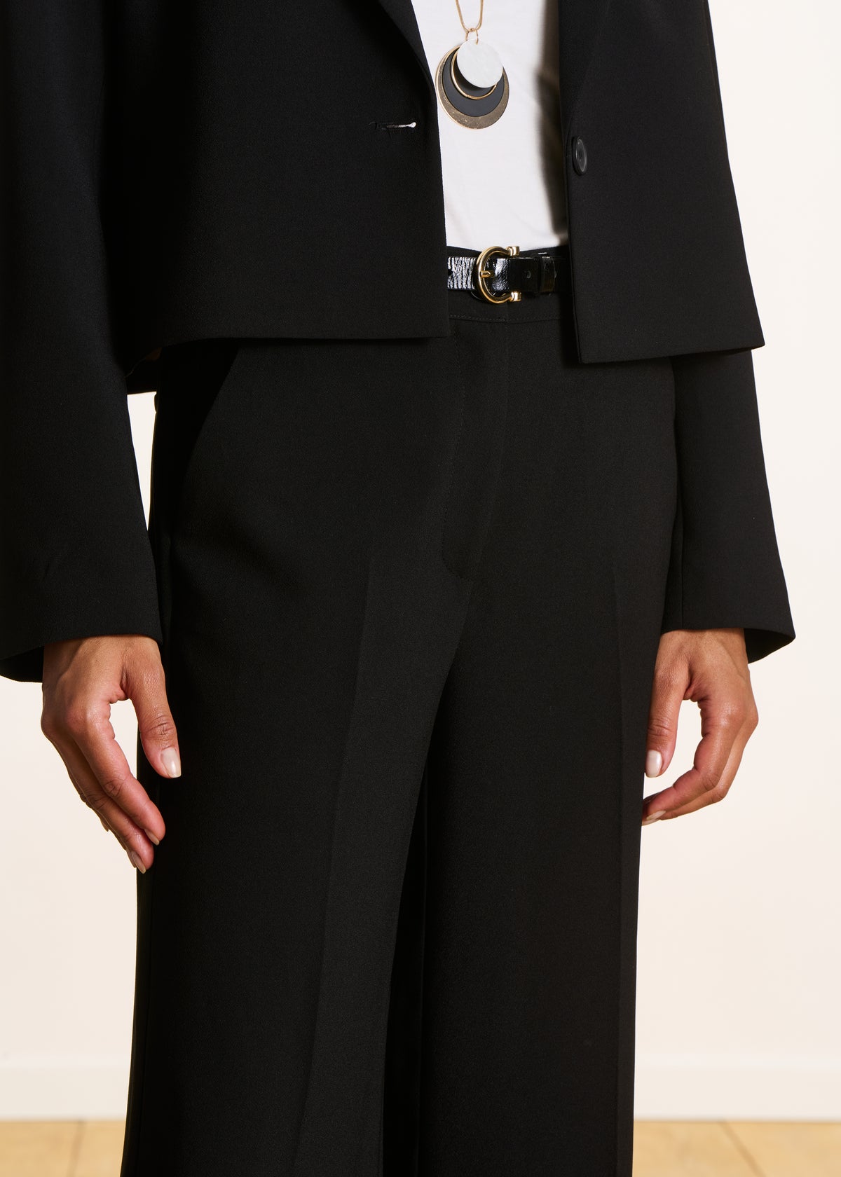 Pantalon droit noir 7/8ème