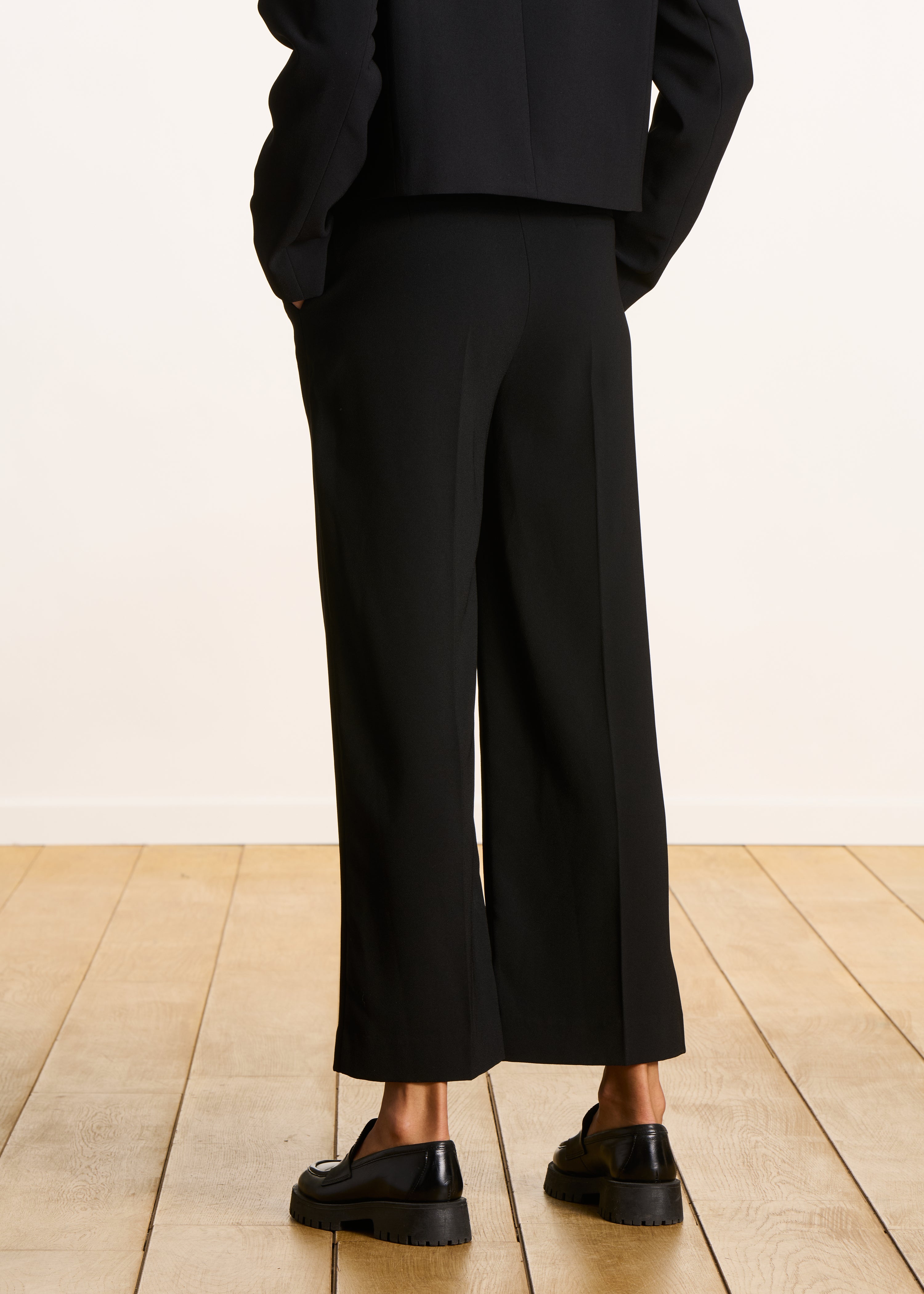 Pantalon droit noir 7/8ème
