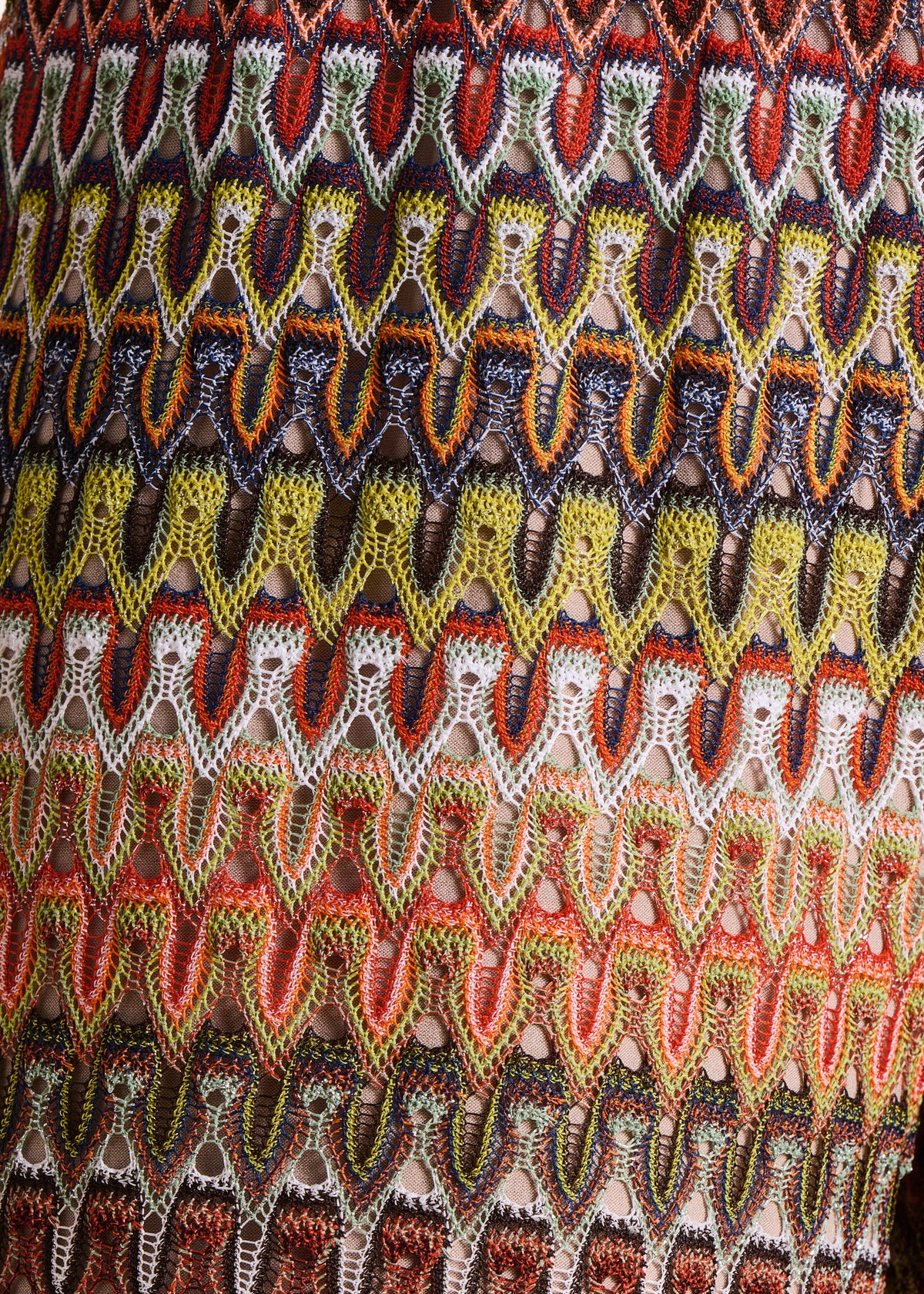 Orangefarbene, weit geschnittene 7/8-Häkelhose