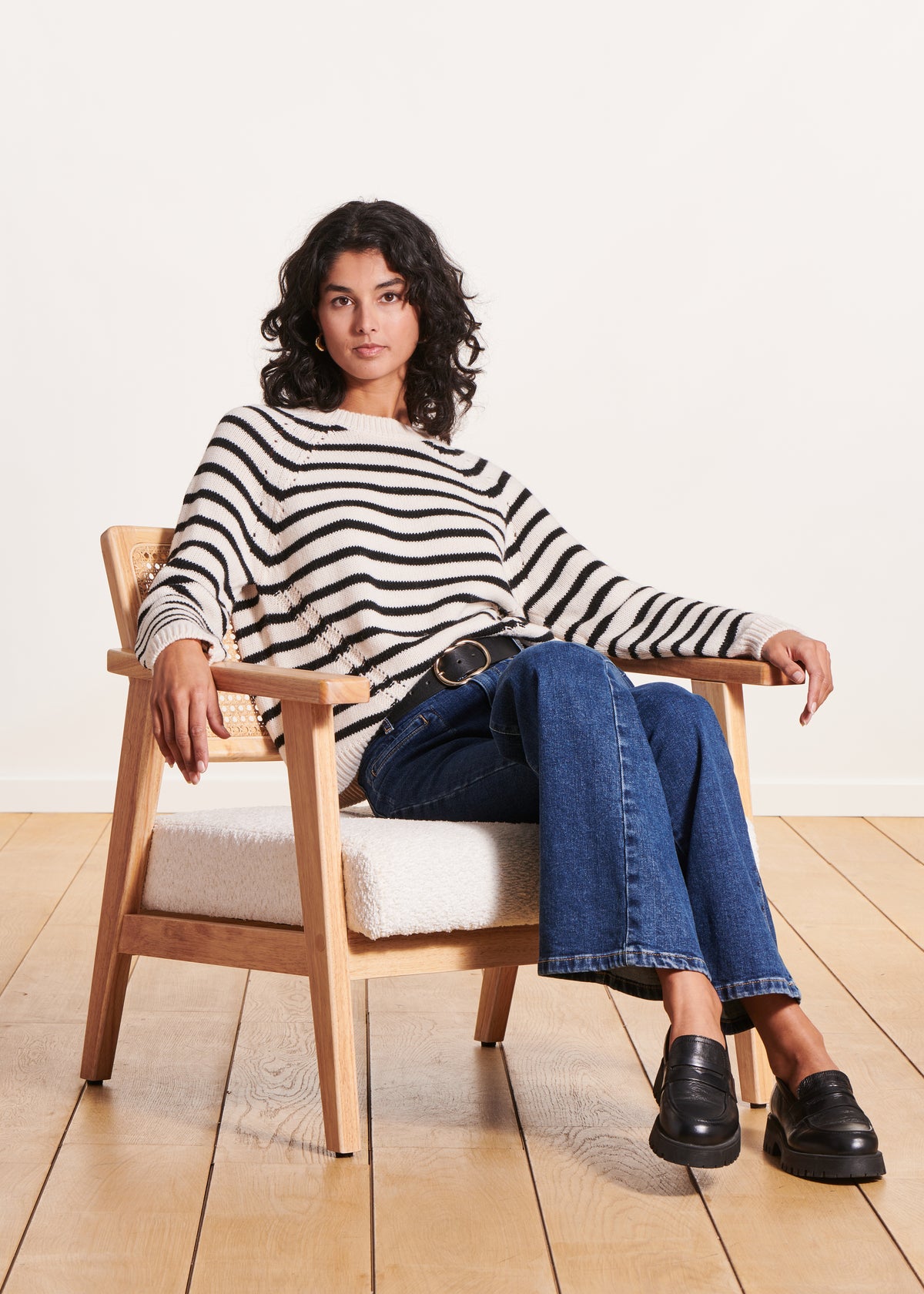 Long-sleeved round-neck sailor jumper