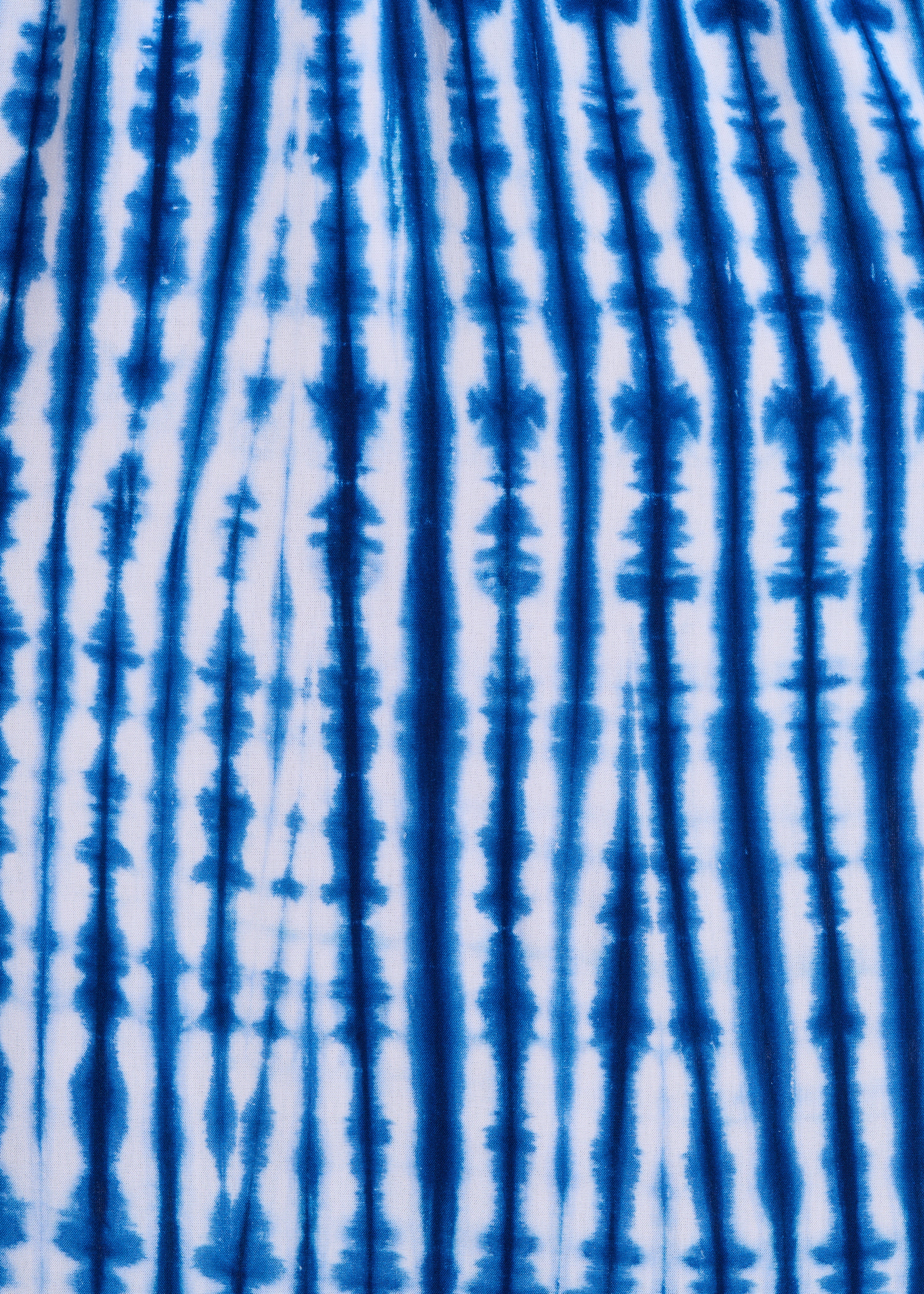 Maxi abito blu con stampa tie & dye e manica a 3/4