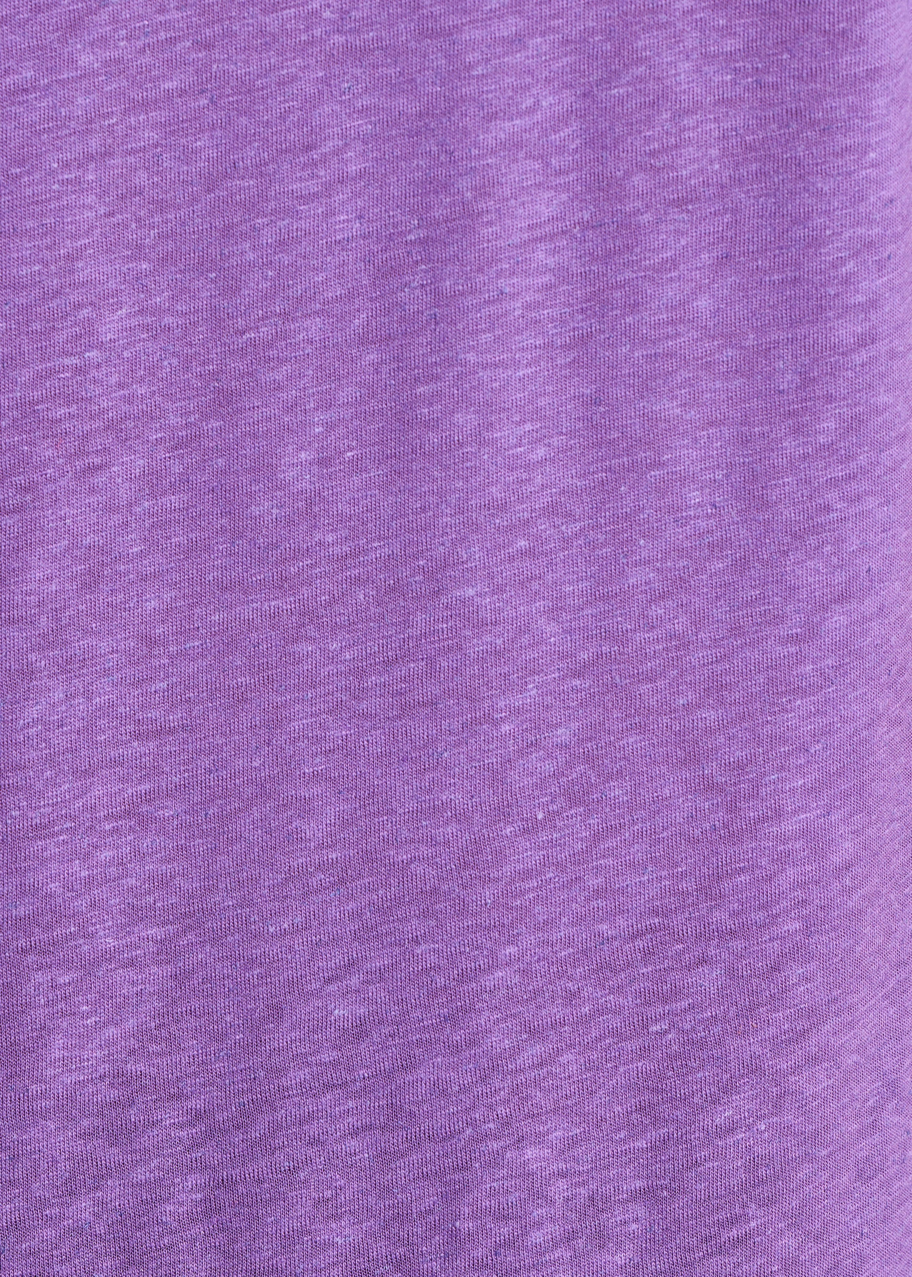 Purple lyocell V-neck short-sleeve T-shirt