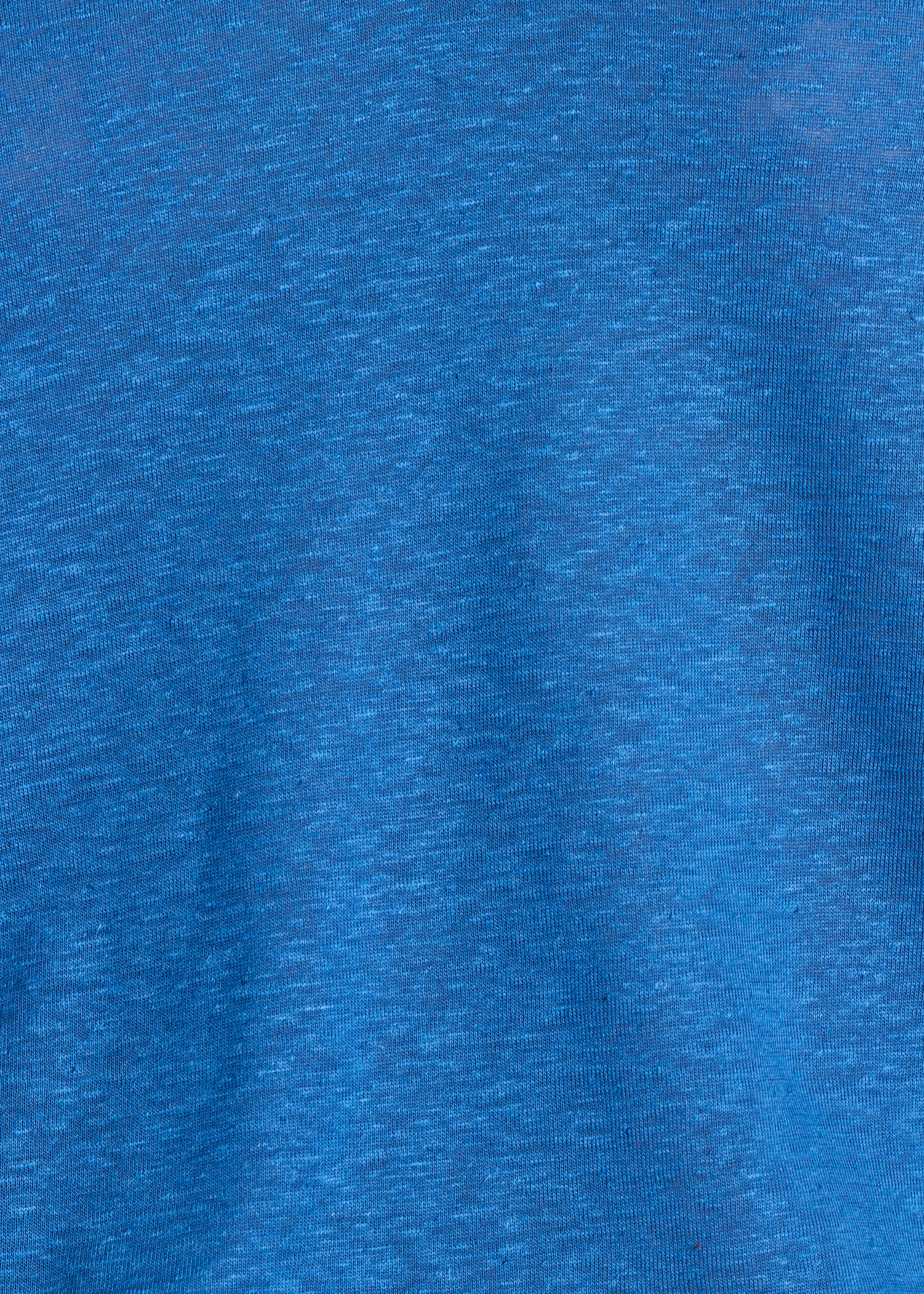 Blue lyocell V-neck short-sleeve T-shirt