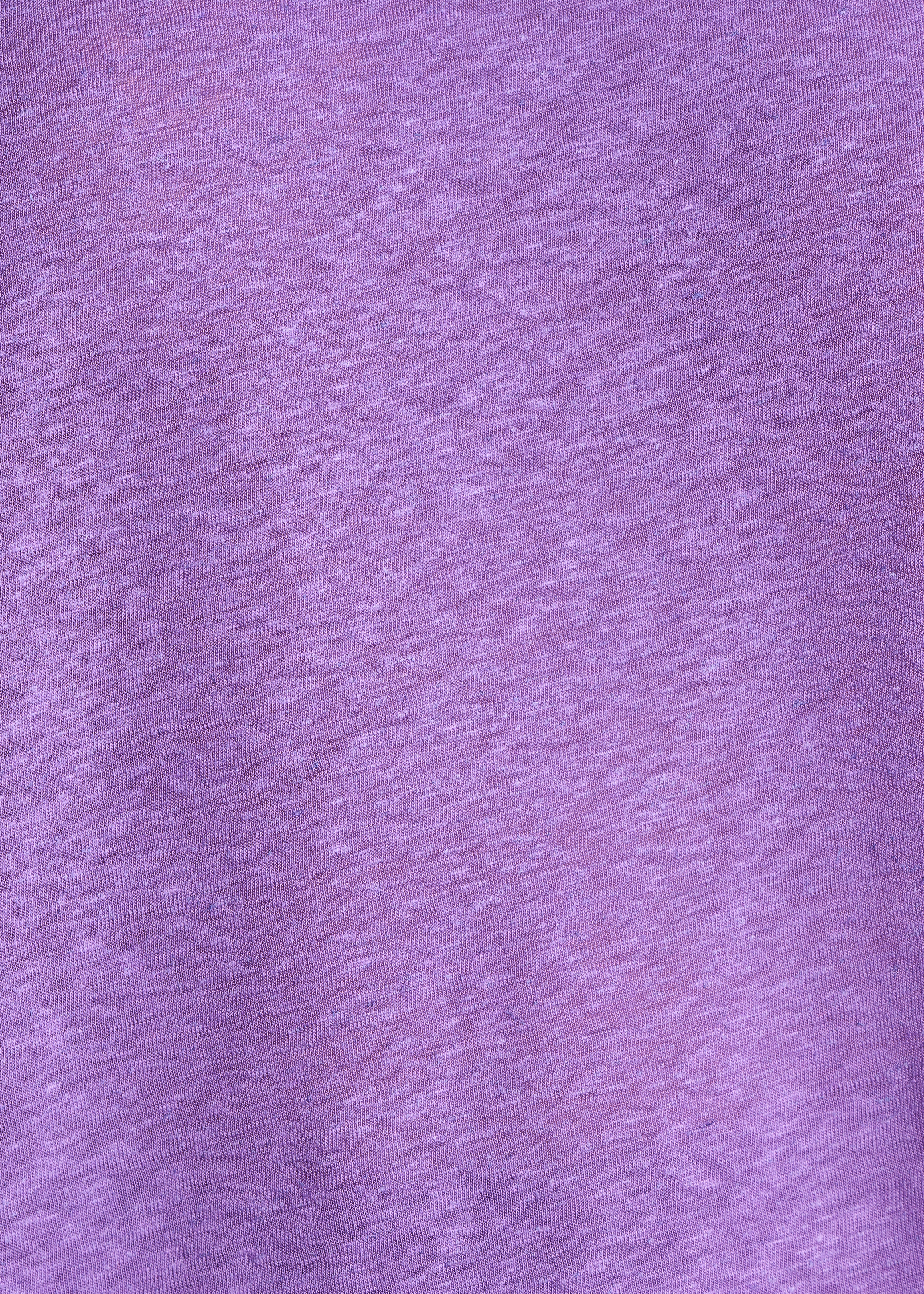 recht paars T-shirt met ronde hals van lyocell en linnen