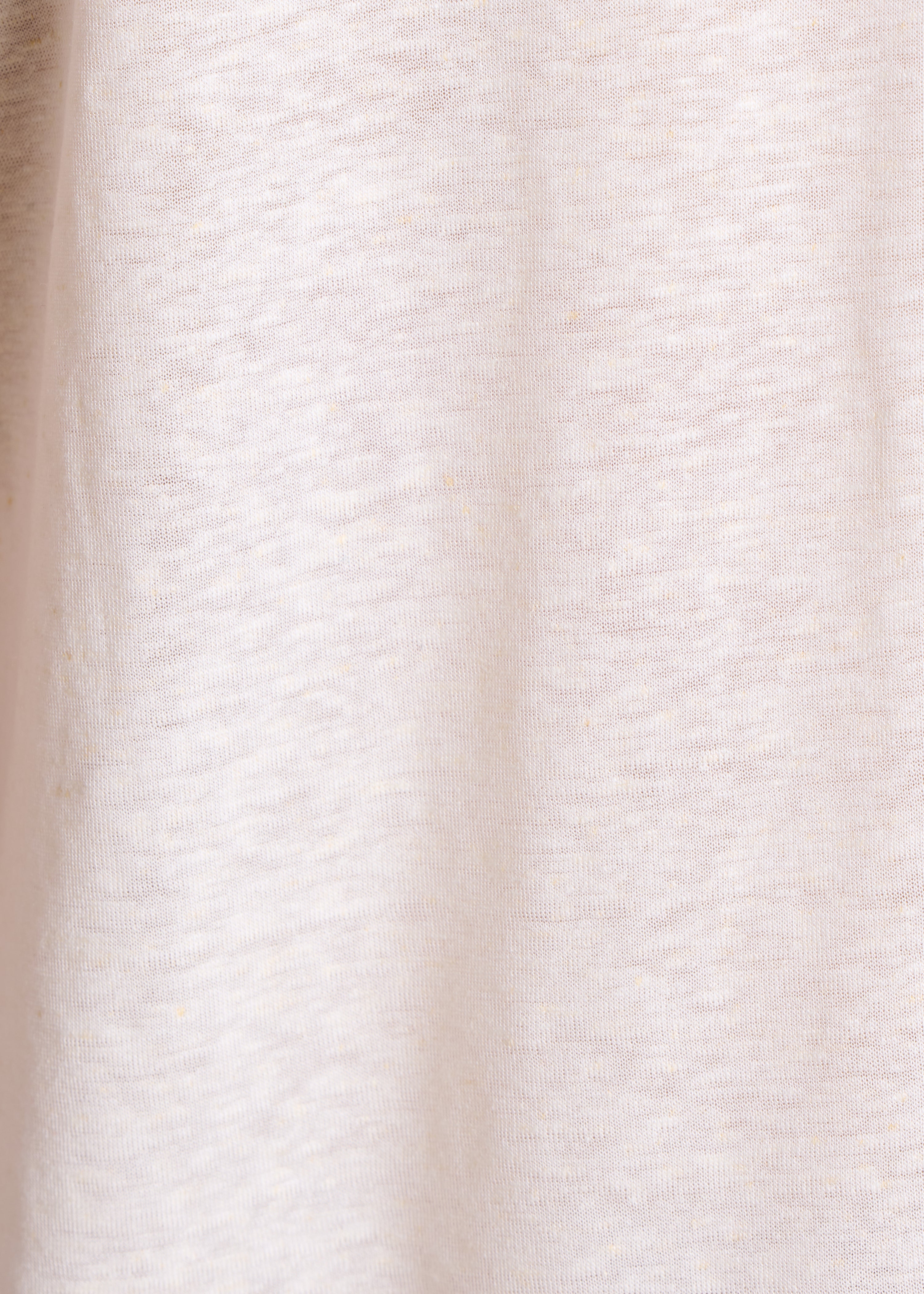 Straight off-white T-shirt with round neck in lyocell and linen