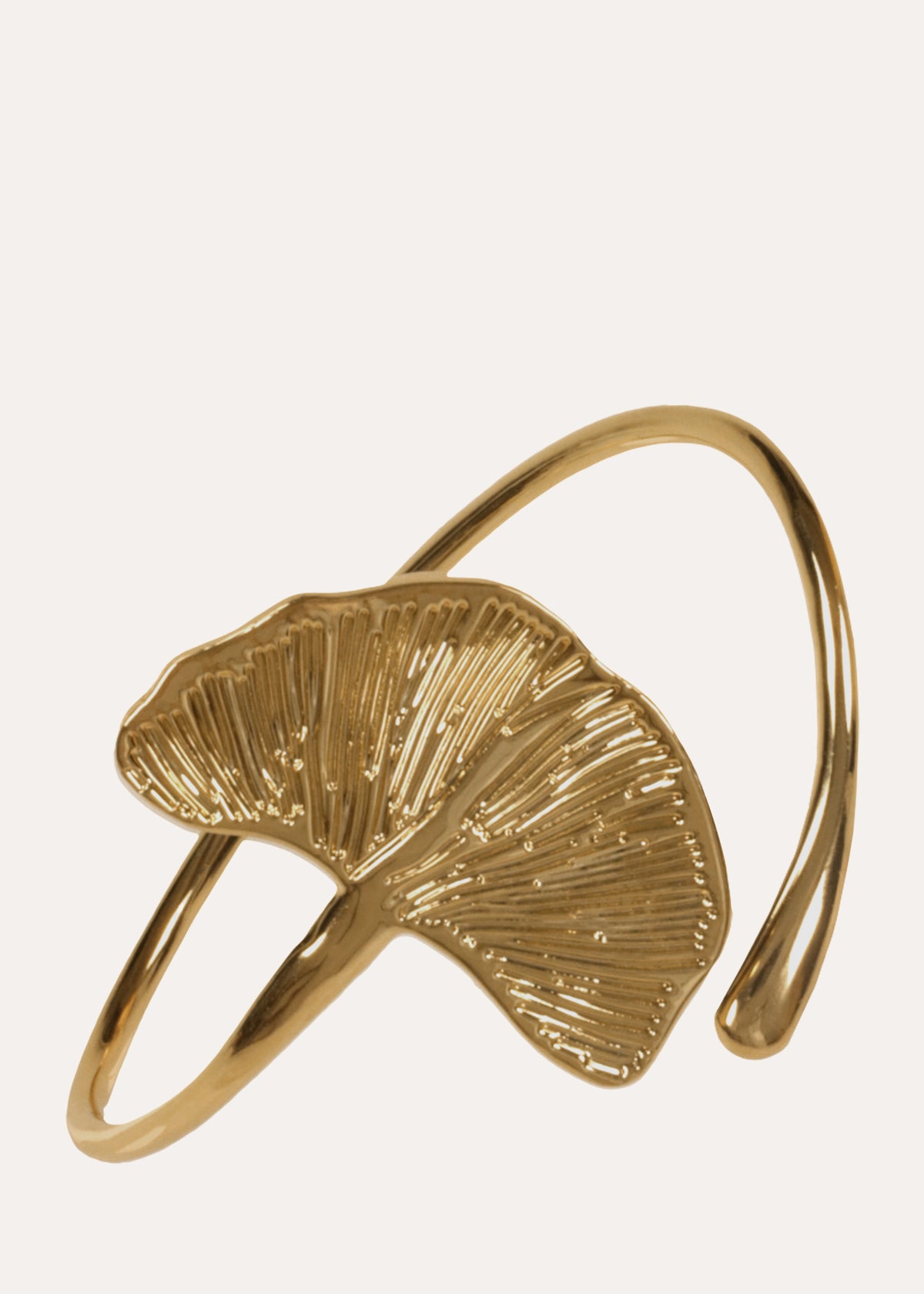 Ginko flower gold band bracelet