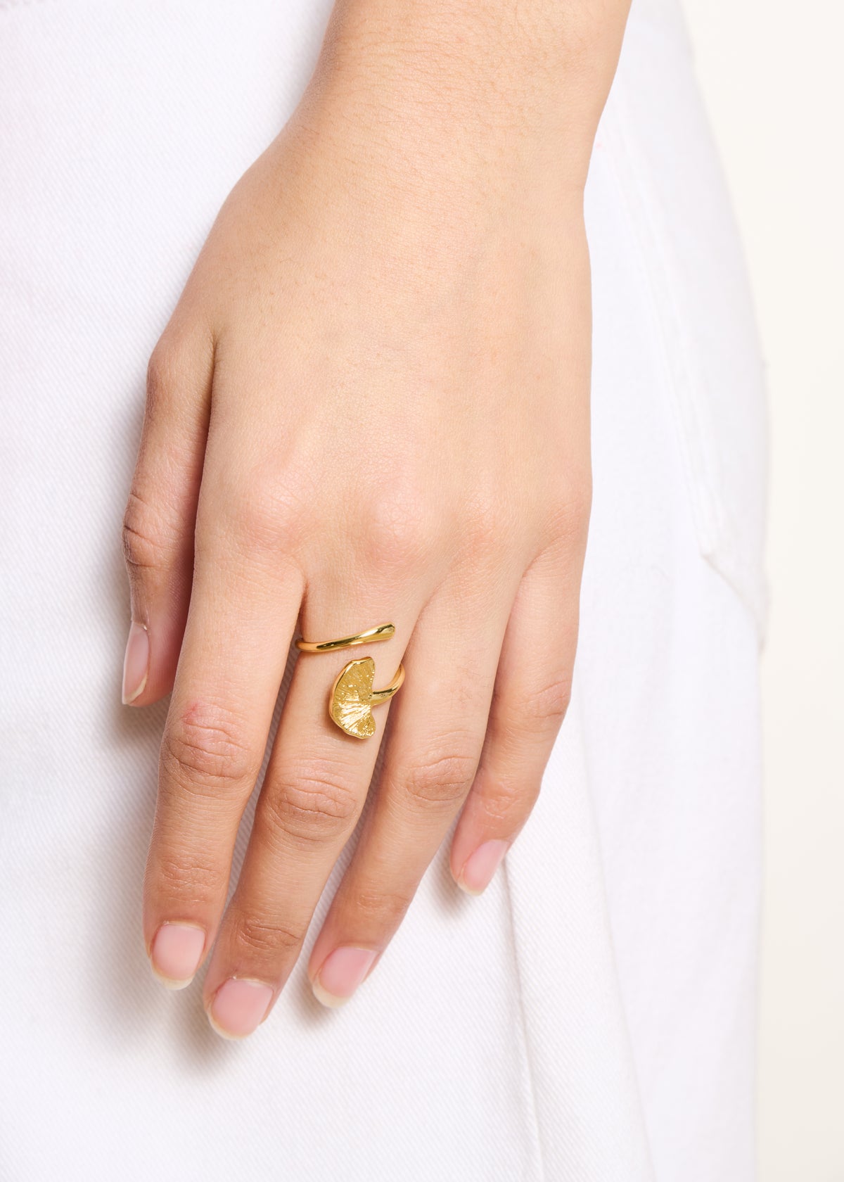 Vergoldeter Ring Ginko-Blume