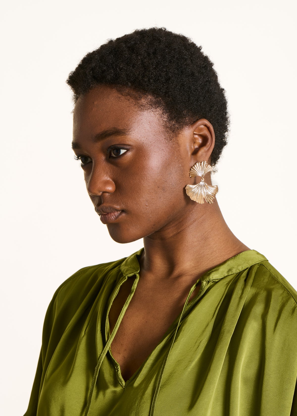 Golden Flower Hoop Earrings