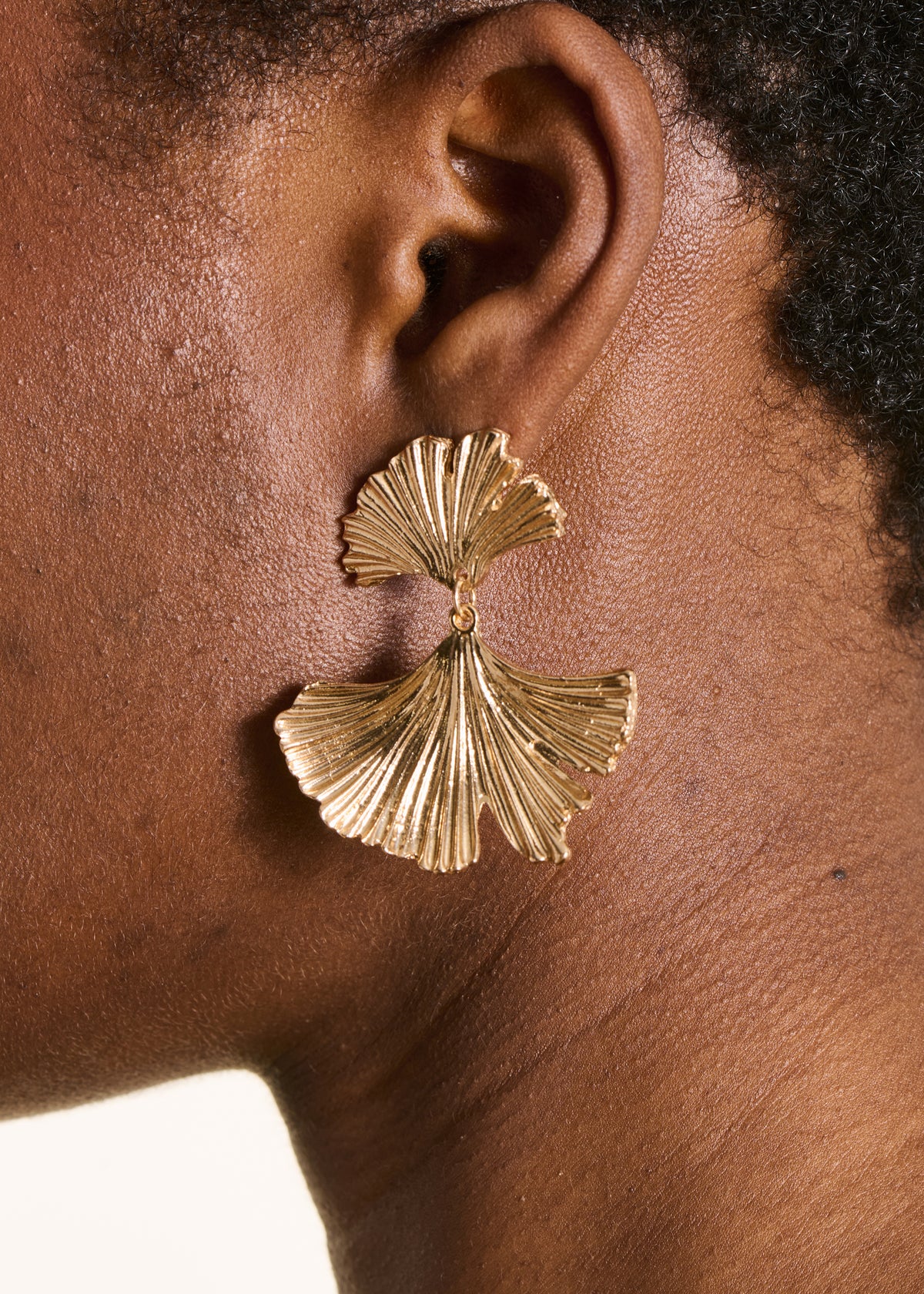 Golden Flower Hoop Earrings