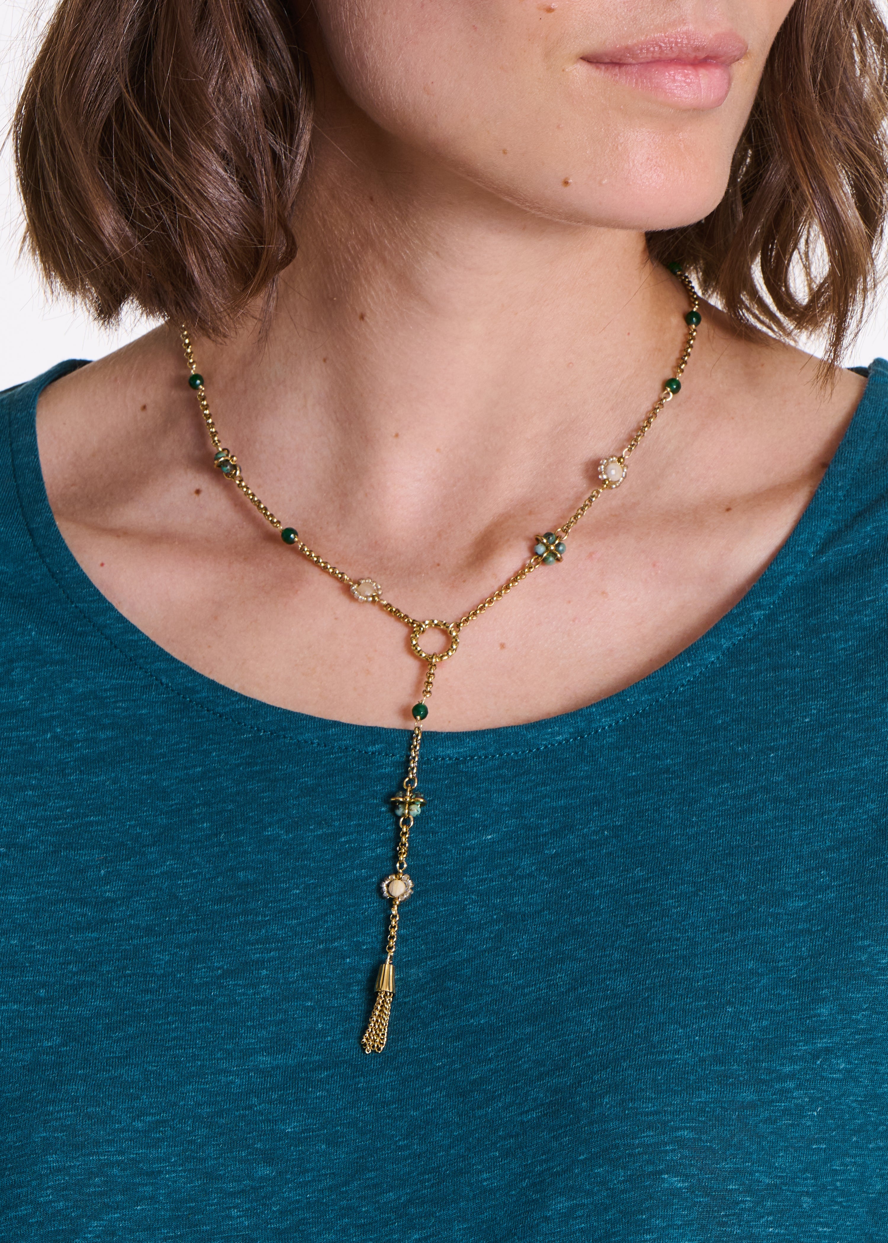 Collier papillon doré à cristal - Boutique Papillon
