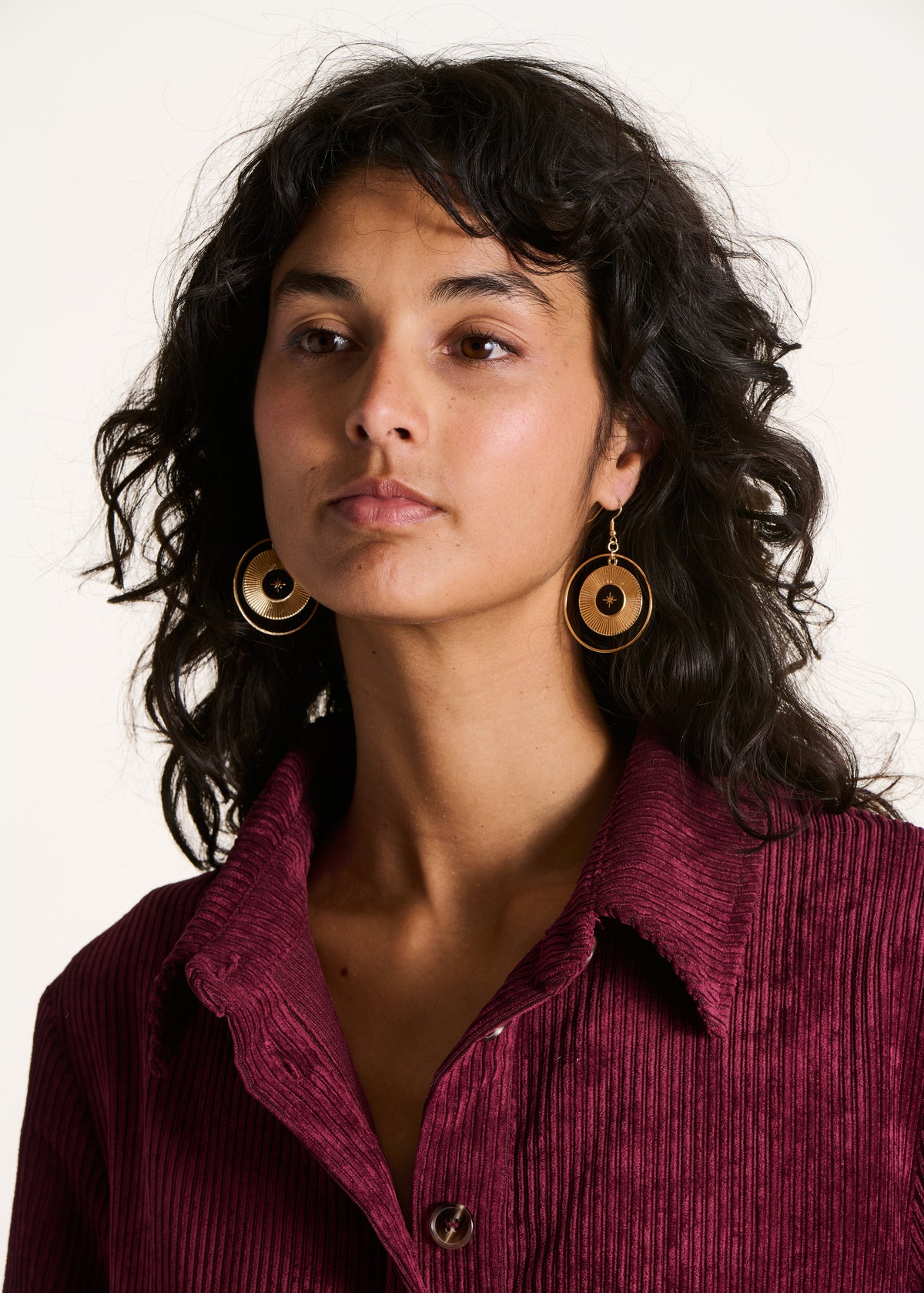 Long gold earrings