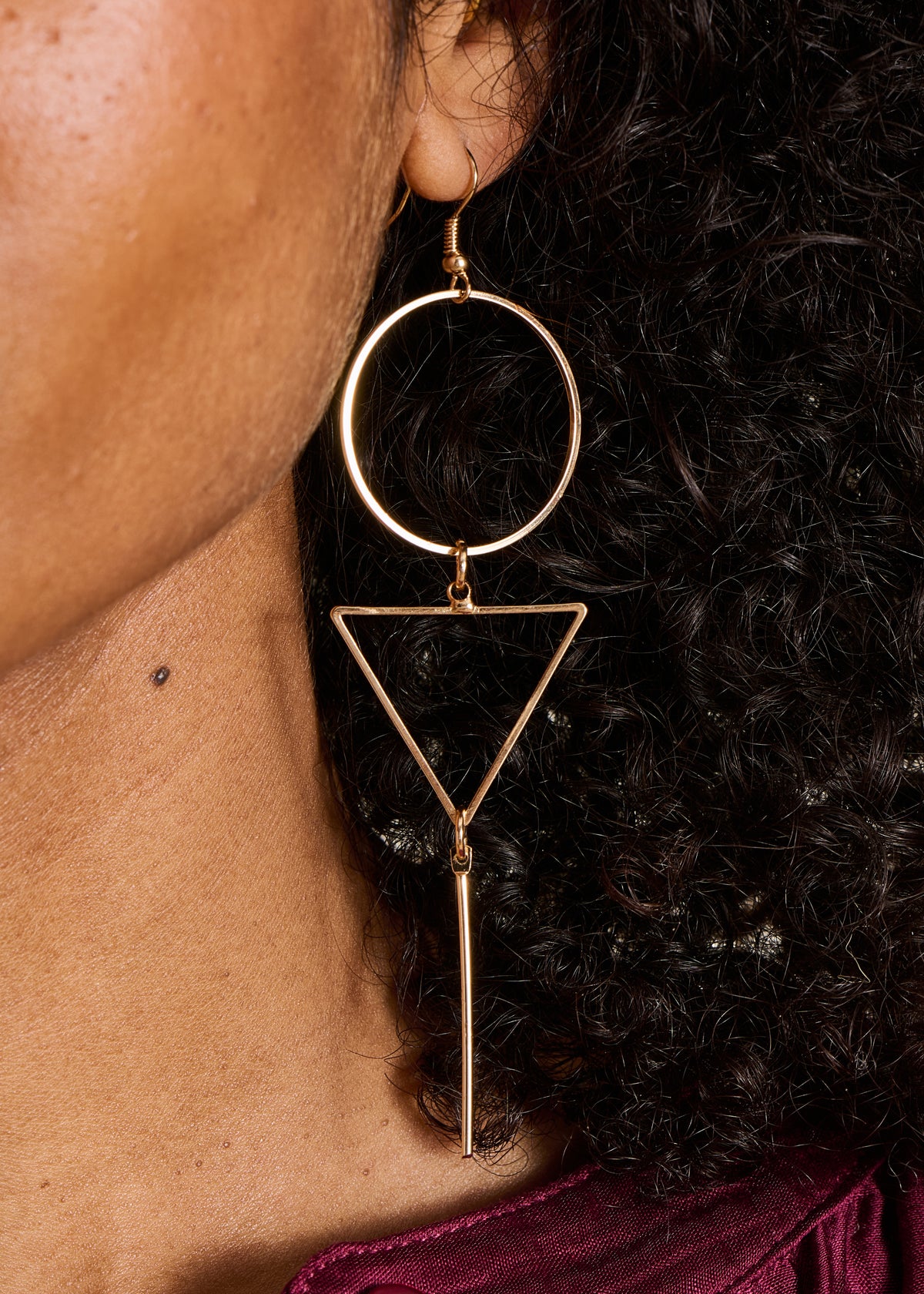 Geometric Gold-Tone Drop Earrings