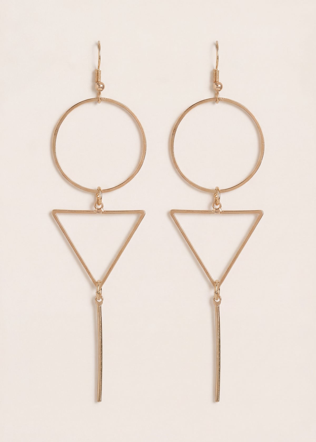 Geometric Gold-Tone Drop Earrings