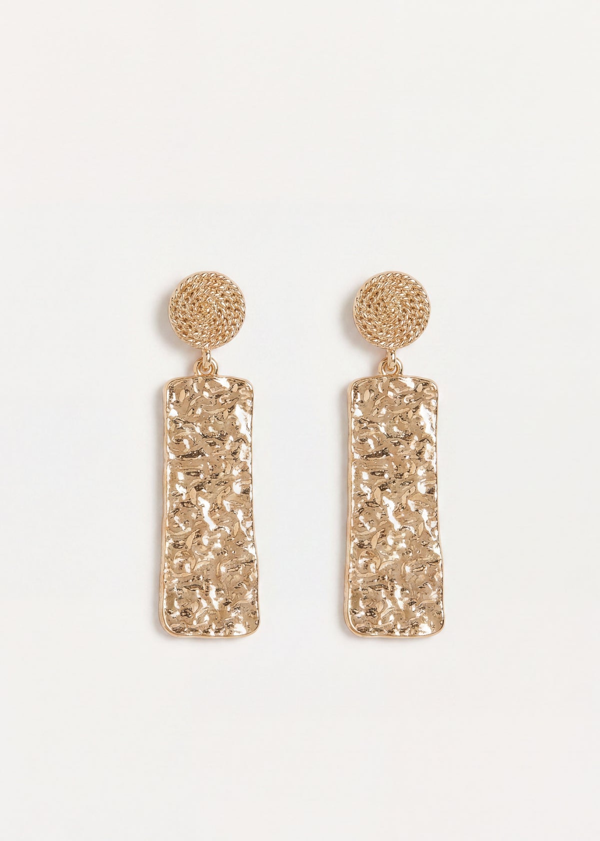Rectangular Gold-Tone Drop Earrings