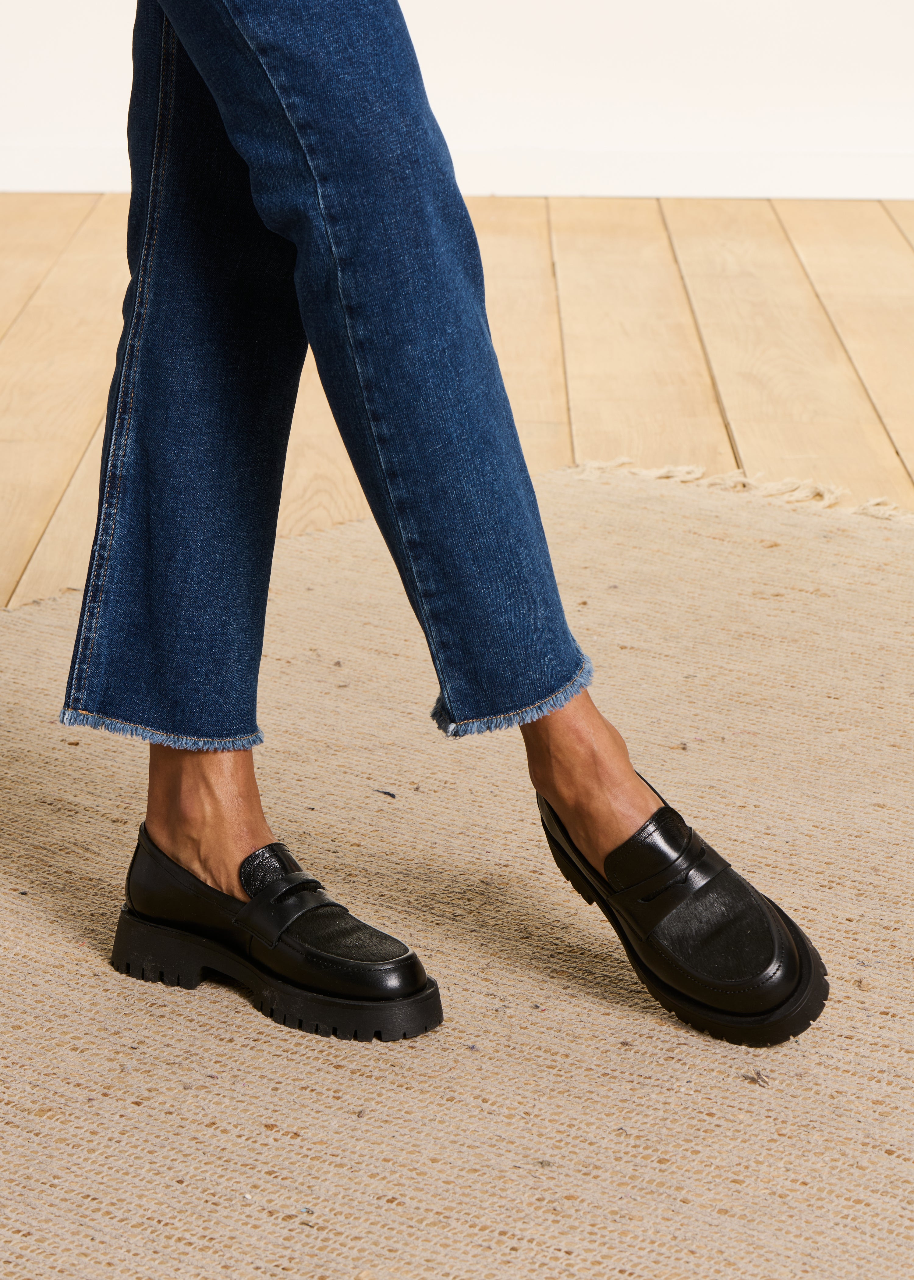 Mocassins noirs en cuir