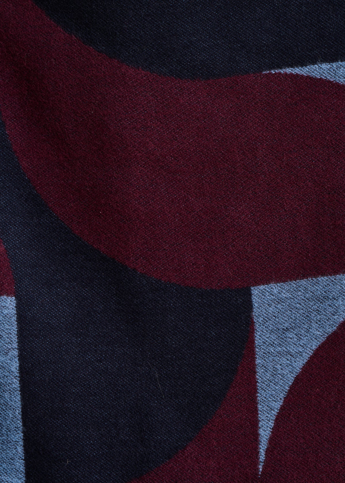 Blue patterned scarf in organic cotton