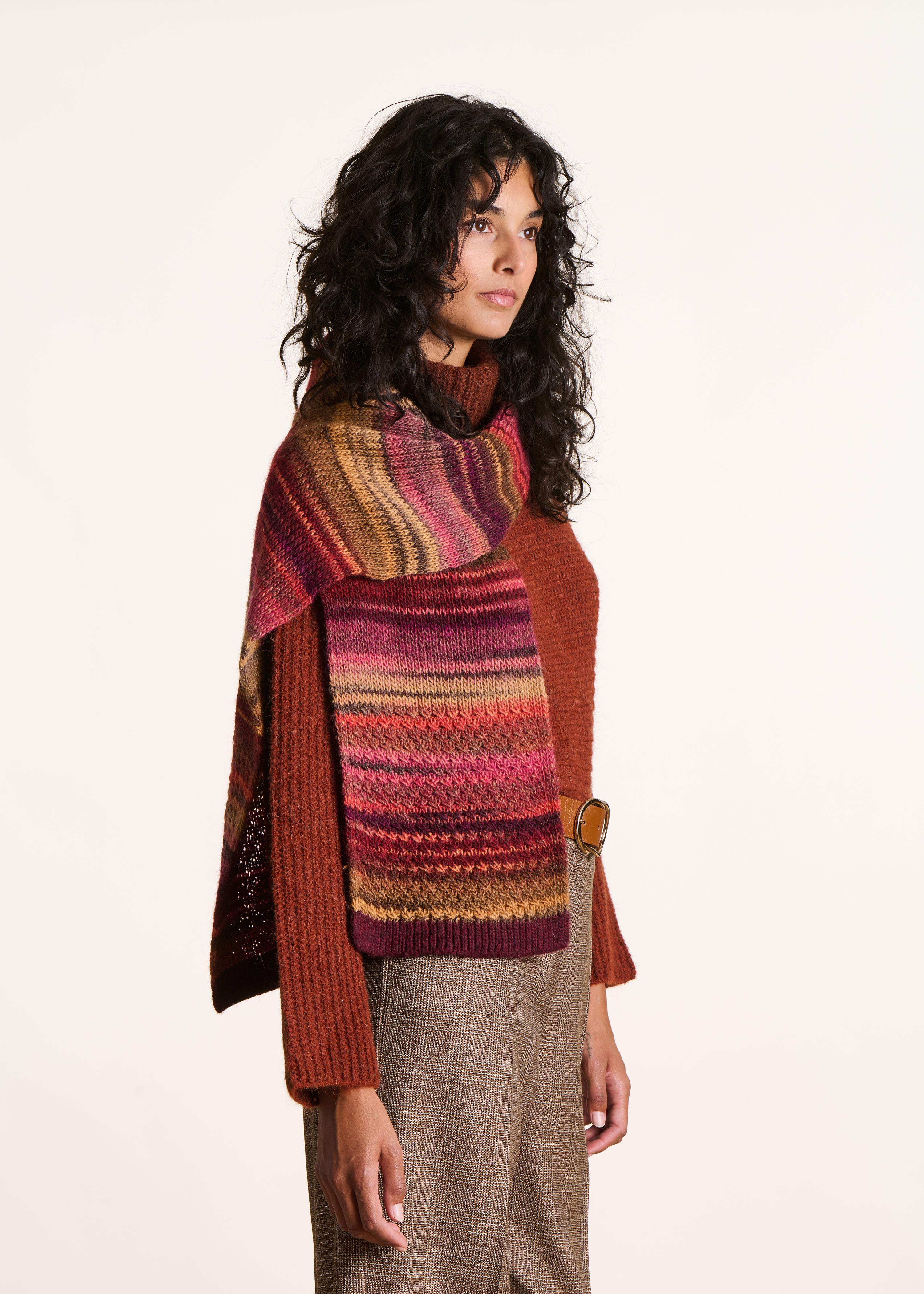 Sciarpa Maglione Con Collo A Scialle Sciarpa Lavorata A Maglia Multicolore  La Fée Maraboutée